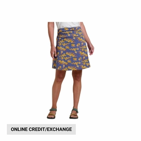 Toad & Co Women's Chaka Skirt - Blue Shadow Daisy Subtle Detail