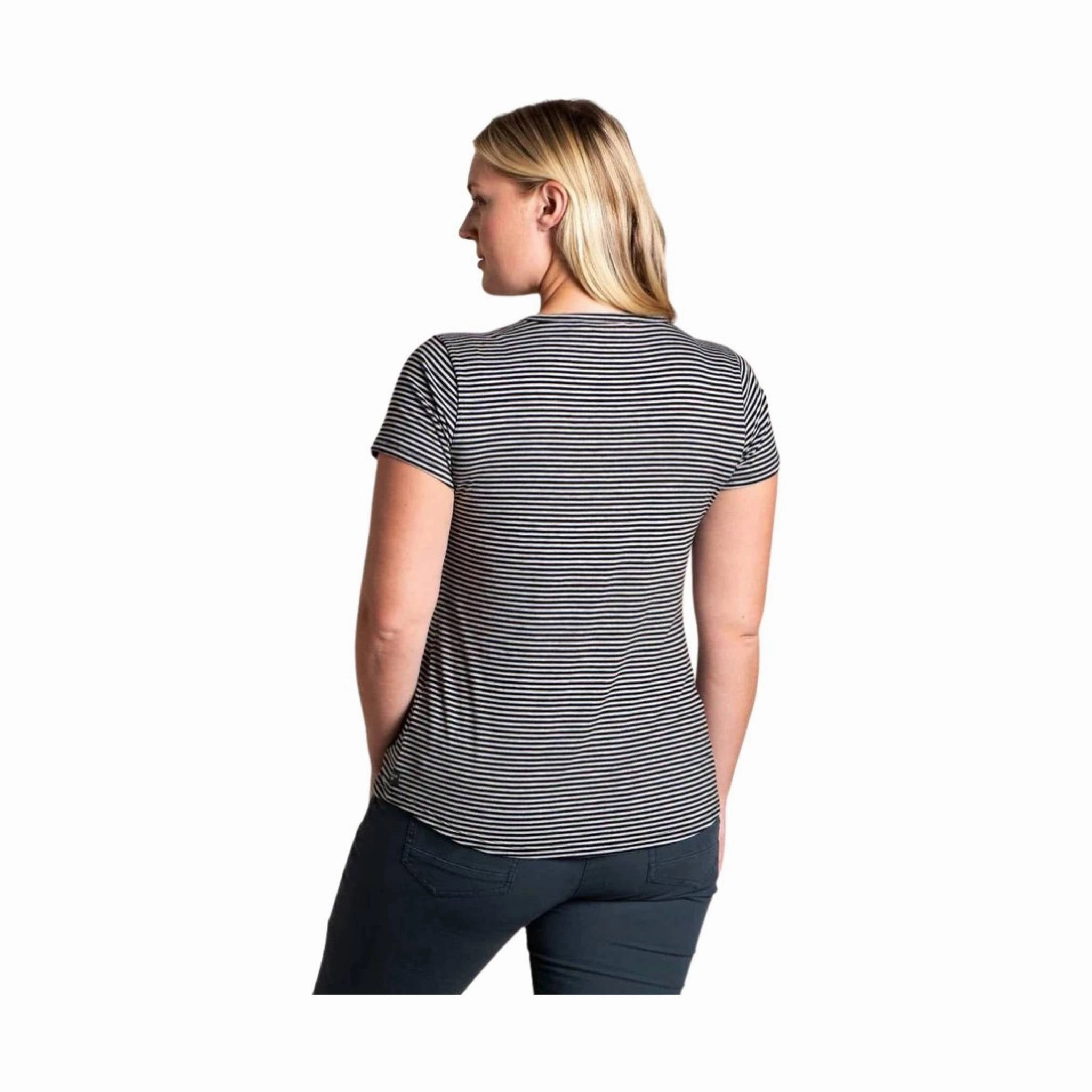 Stylish Dress Toad & Co Women's Marley II Short Sleeve Tee - Heather Grey Stripe