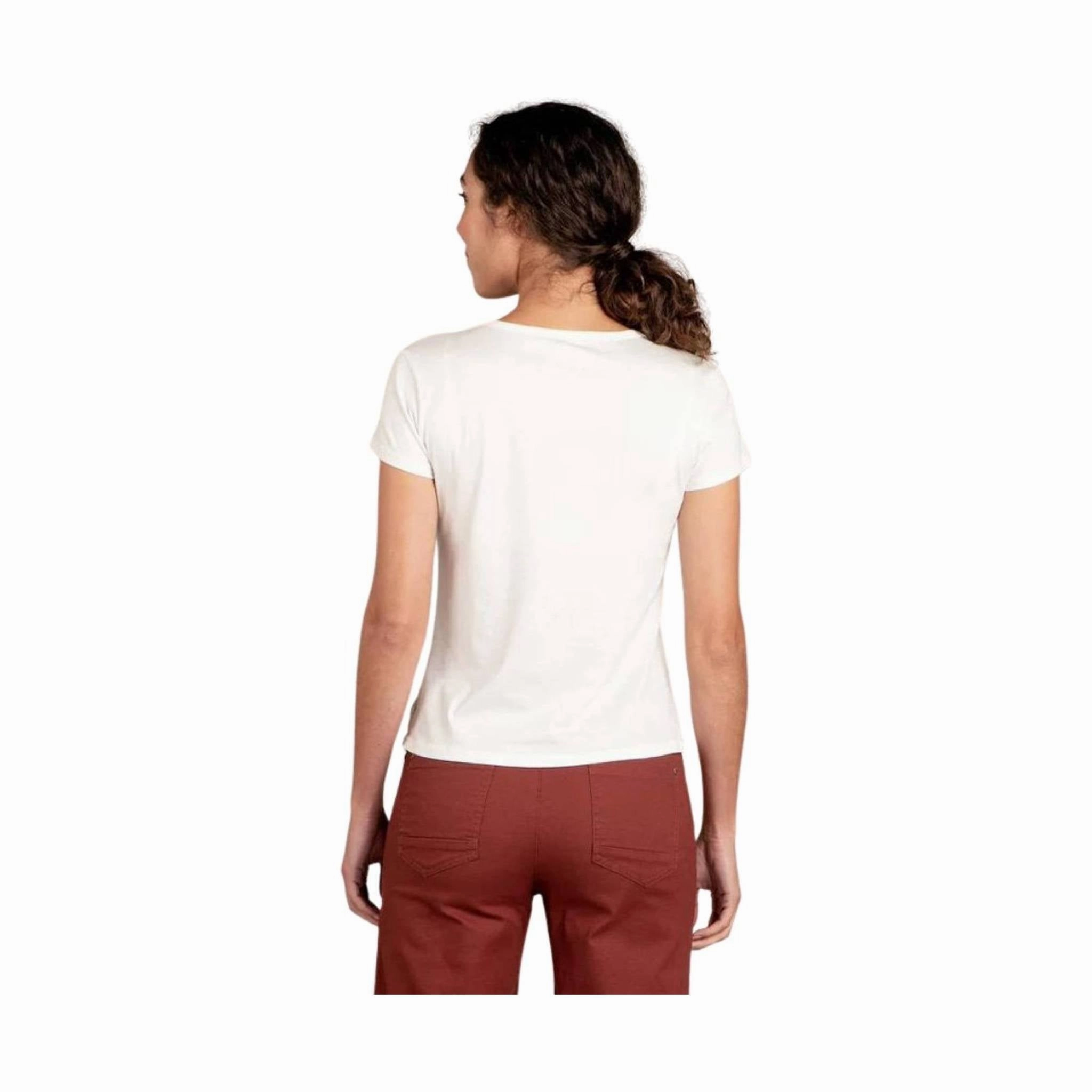 Contrast Stitch Accent Toad & Co. Women's Rose Short Sleeve Tee - Egret