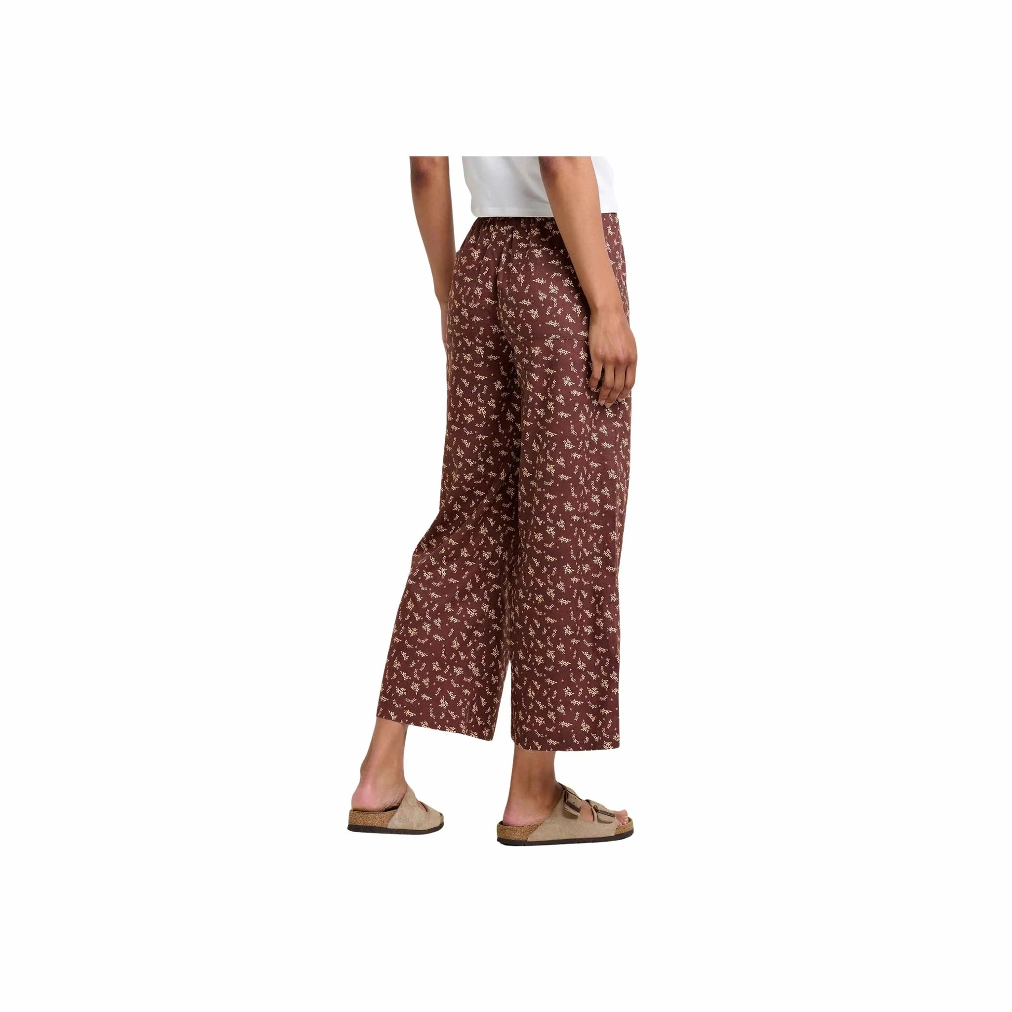 Toad & Co Women's Taj Hemp Wide Leg Pant - Chestnut Floral High Quality Material Timeless Appeal