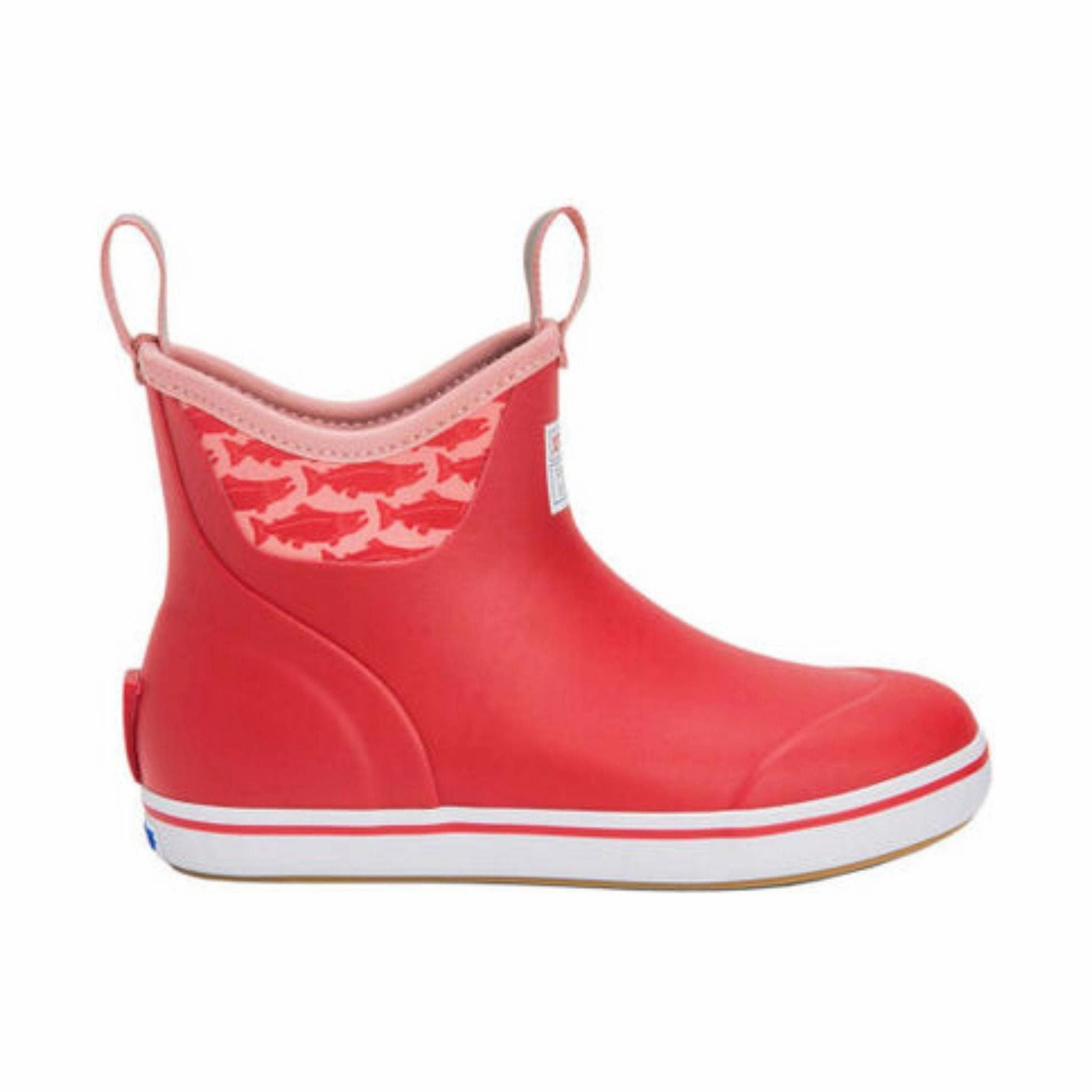 Stretchable Gloss Shine Xtratuf Women's Salmon Sisters 6 Inch Ankle Deck Boot - Salmon