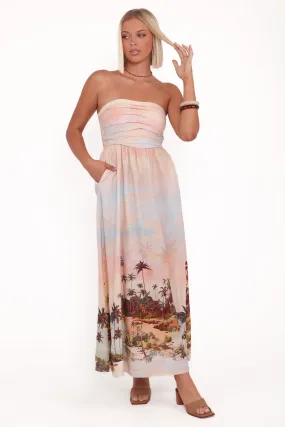 Cool Finish Marcia Midi Dress - Sunset Print