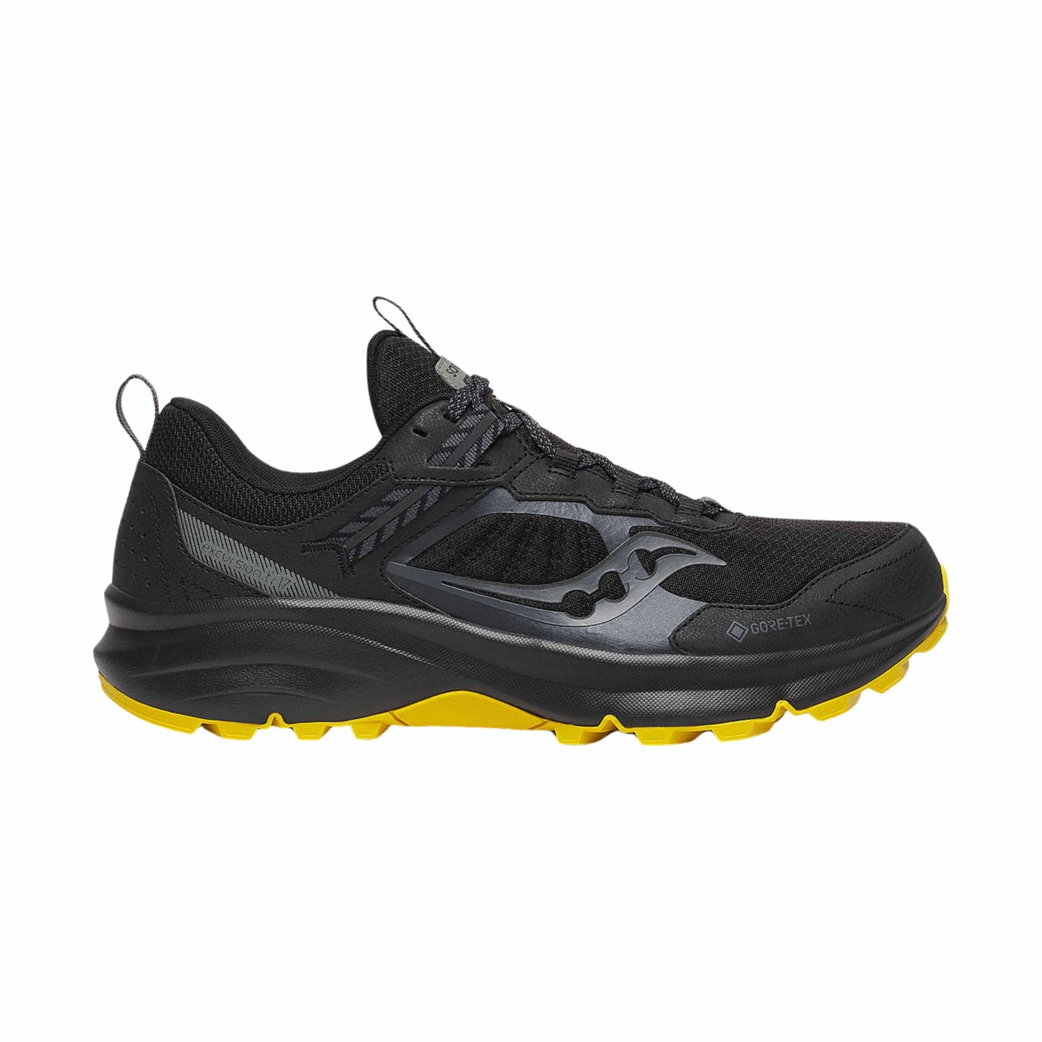 Saucony Men's Excursion TR17 GTX Trail Shoes - Black/Oak Breathable Material