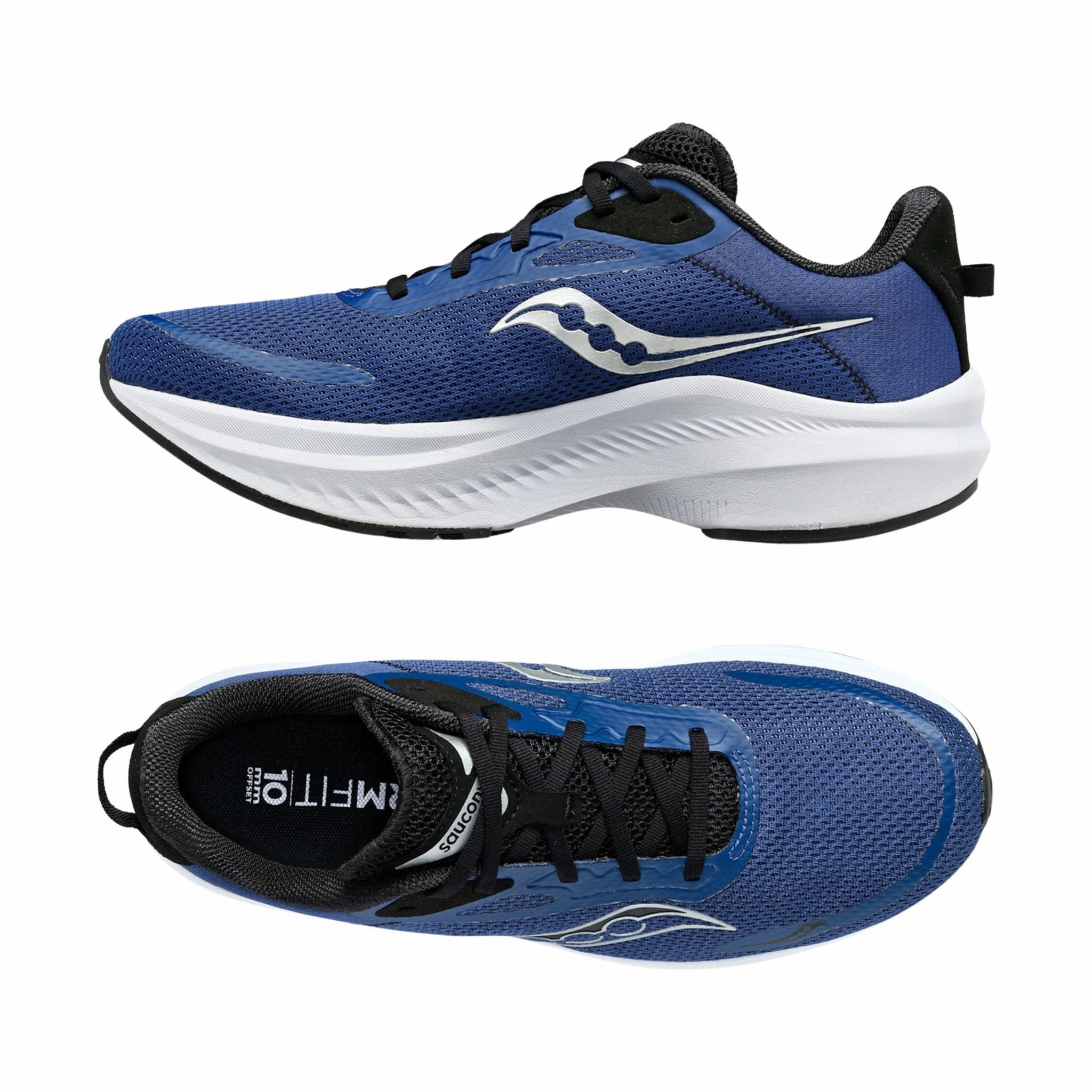 Saucony Men's Axon 3 Running Shoes - Indigo/Black Vibration Dampening MachineWashable