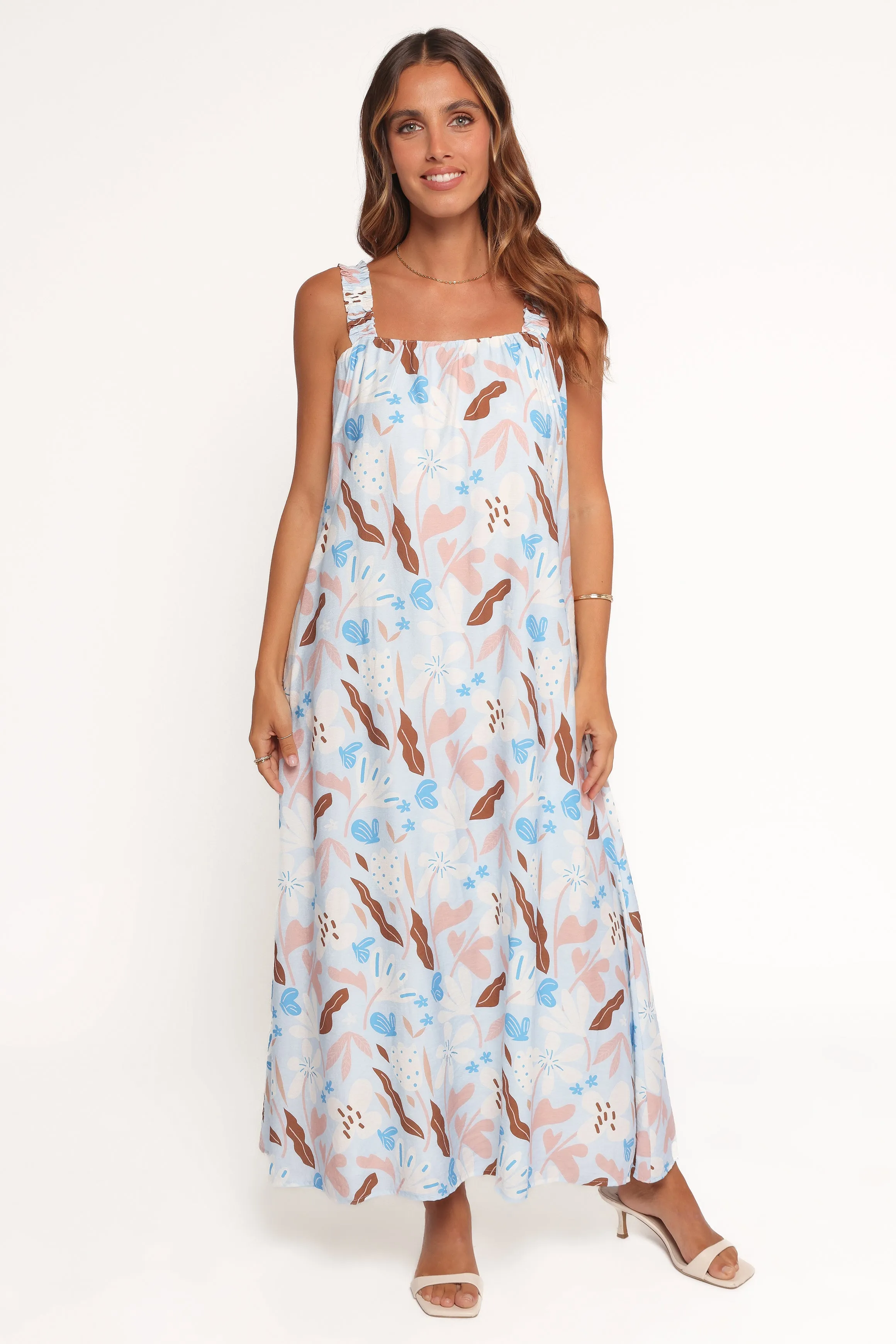 Sanders Maxi Dress - Blue Floral Light Base