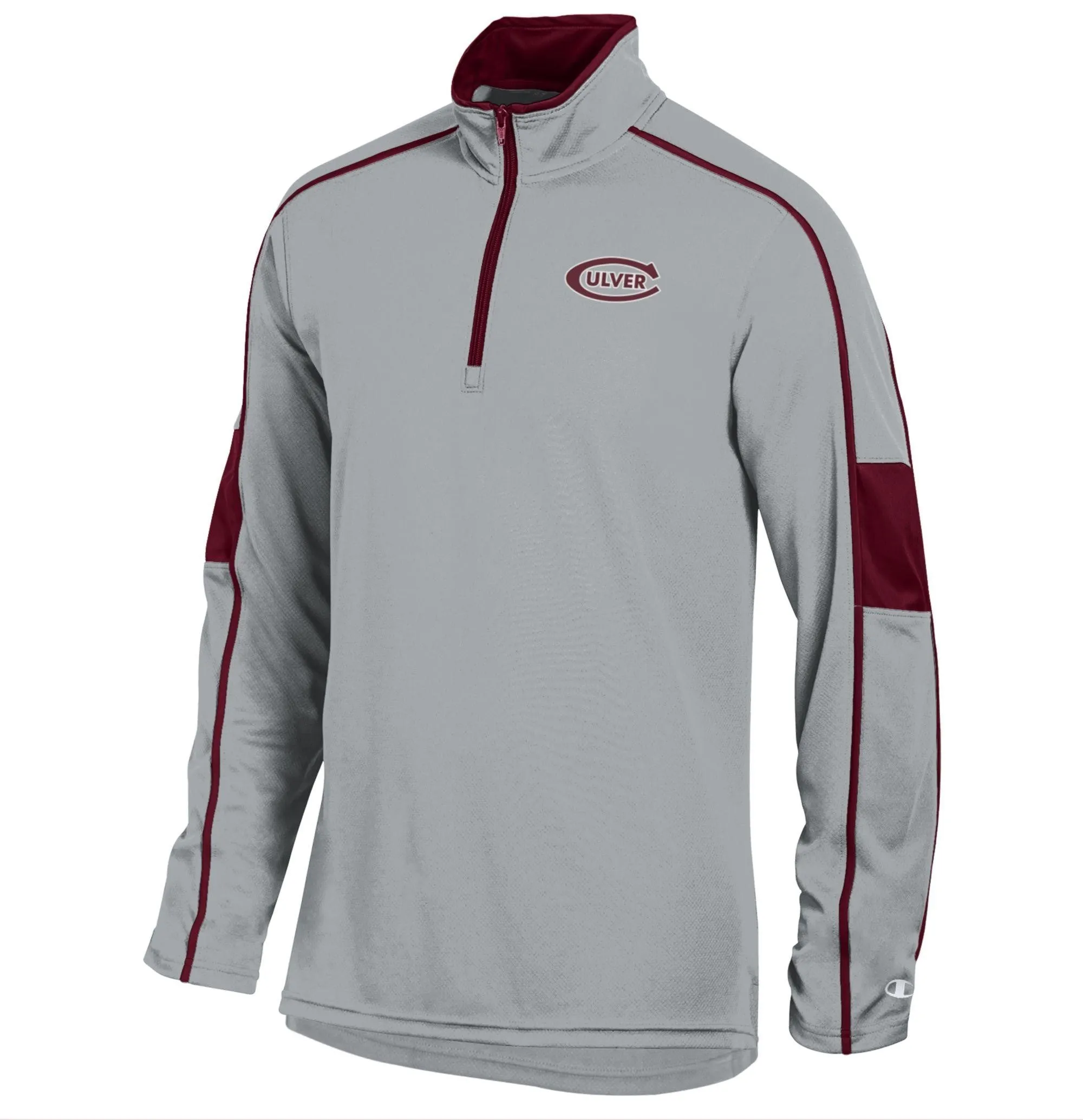 Washable Champion Diamond 1/4 Zip - Grey & Maroon