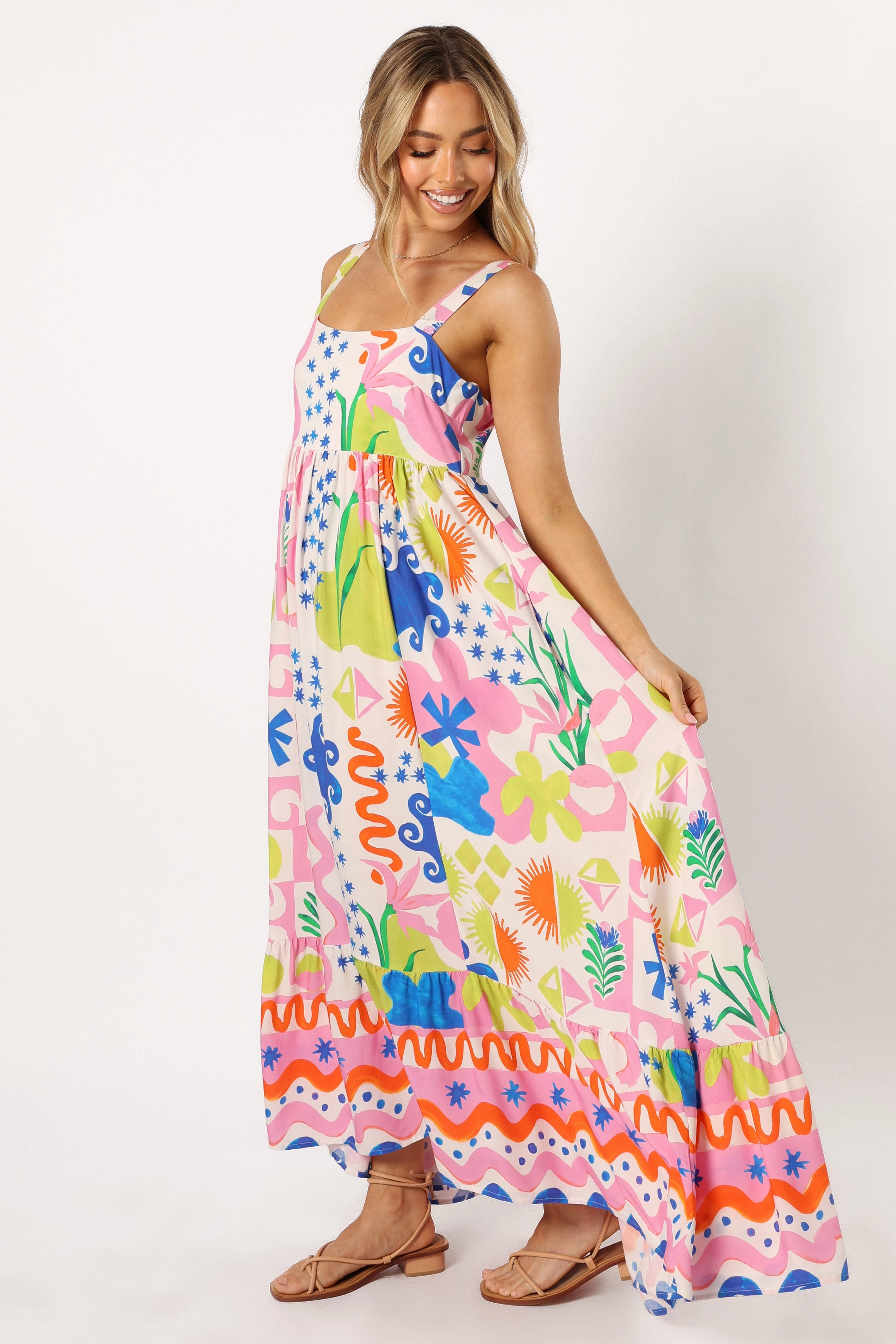 Greer Maxi Dress - Mercedes Print Comfy Style