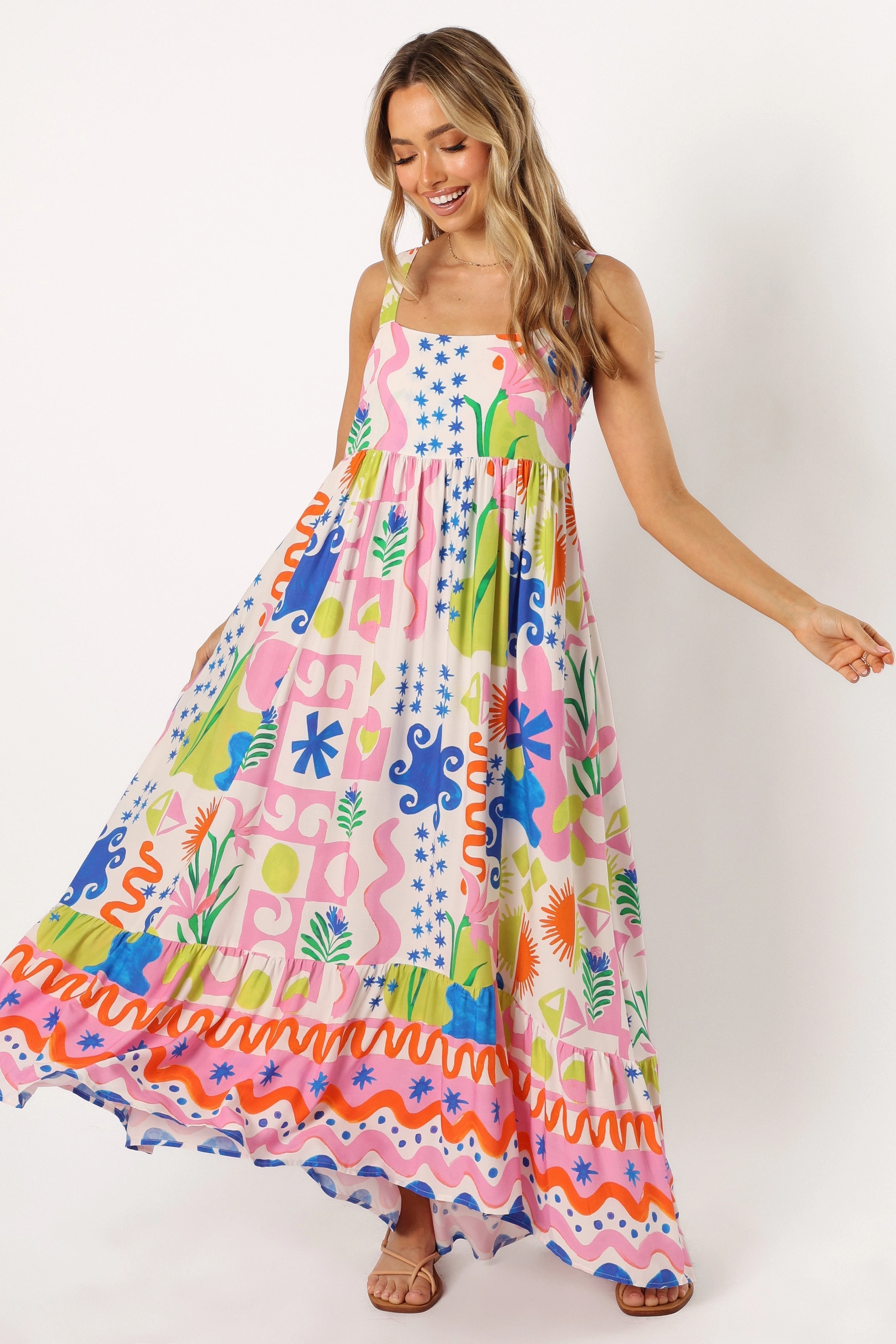 Short Sleeve Greer Maxi Dress - Mercedes Print