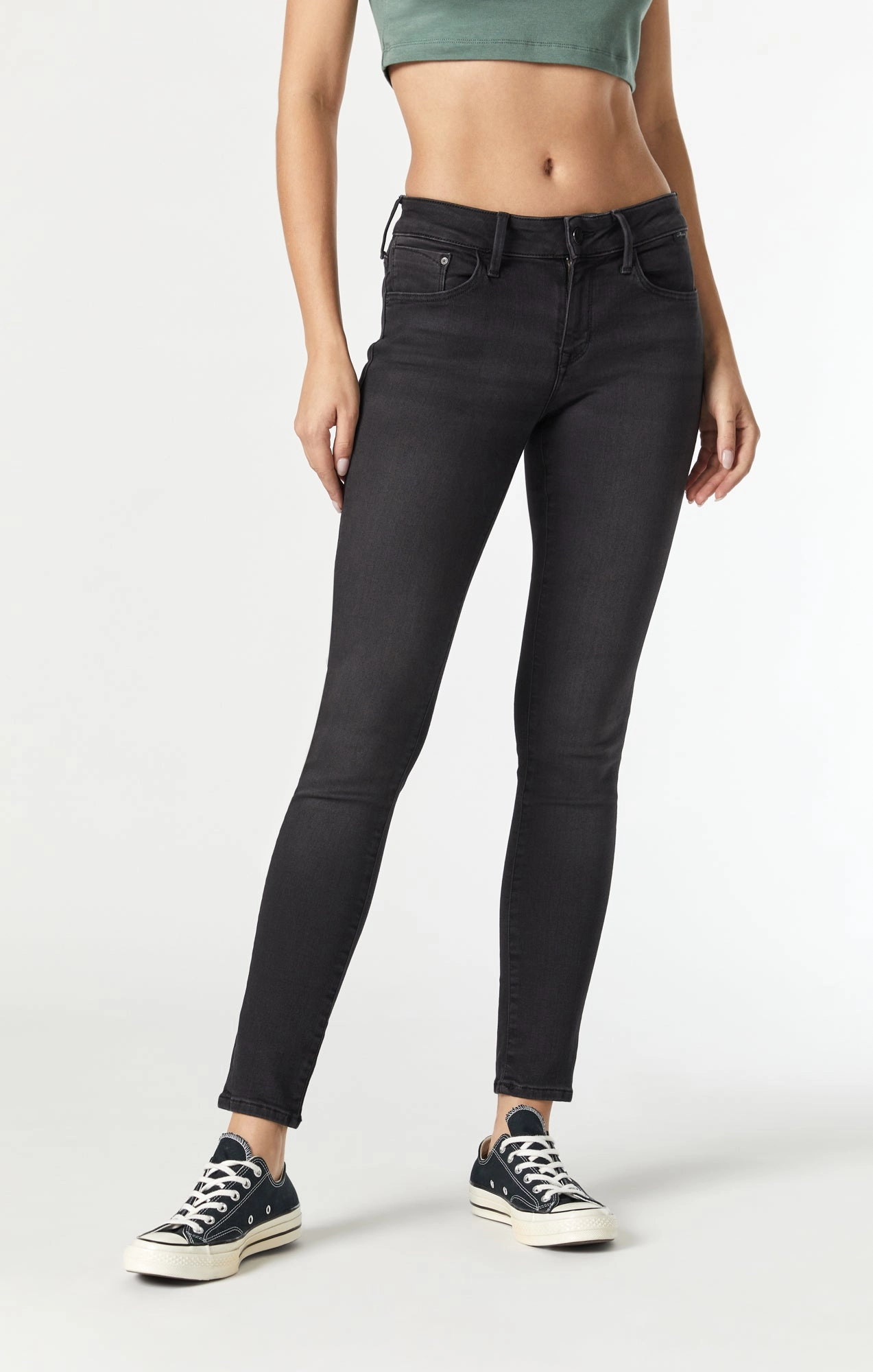 ALEXA SKINNY IN DARK SMOKE SUPERSOFT Functional Fit Lockstitch Construction