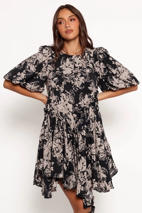 Feminine empire waist dress Zinta Mini Dress - Floral Print