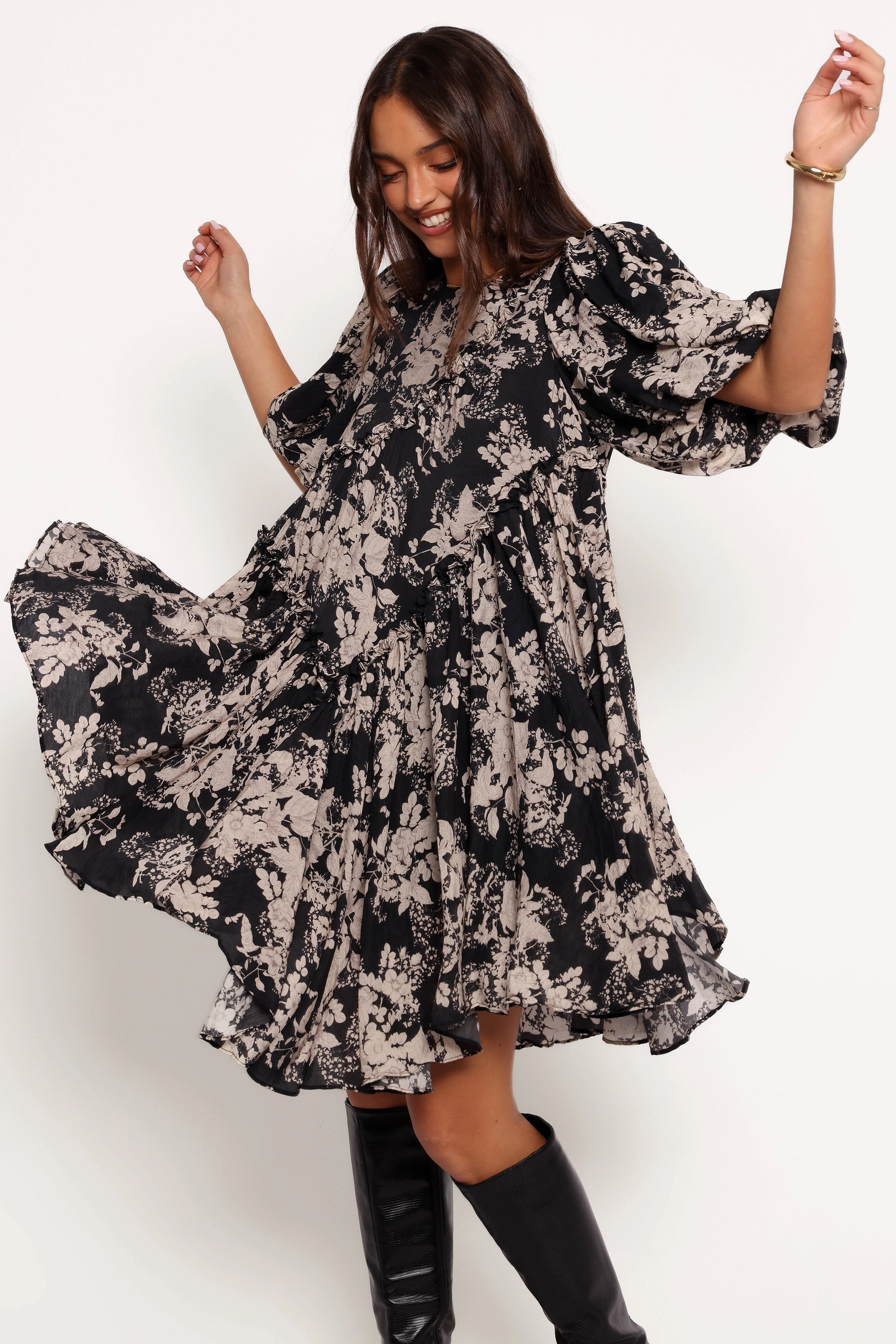 Perfect Fit Office Friendly Zinta Mini Dress - Floral Print