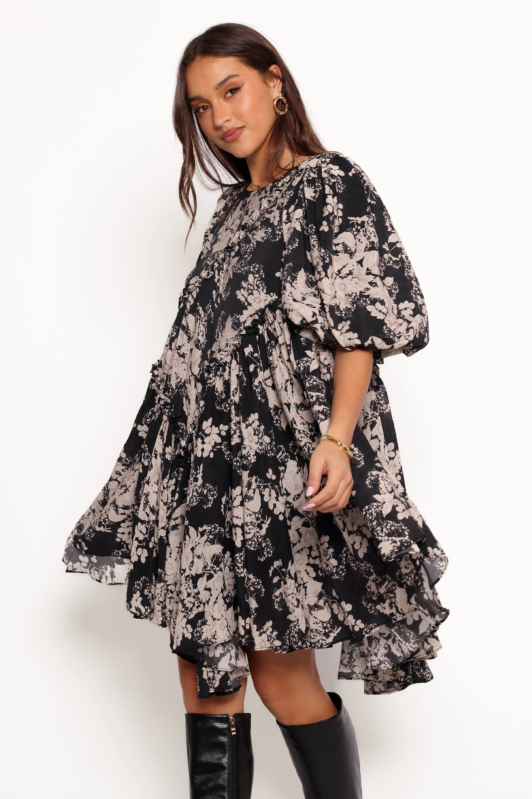 Bright Colors Relaxed Fit Zinta Mini Dress - Floral Print