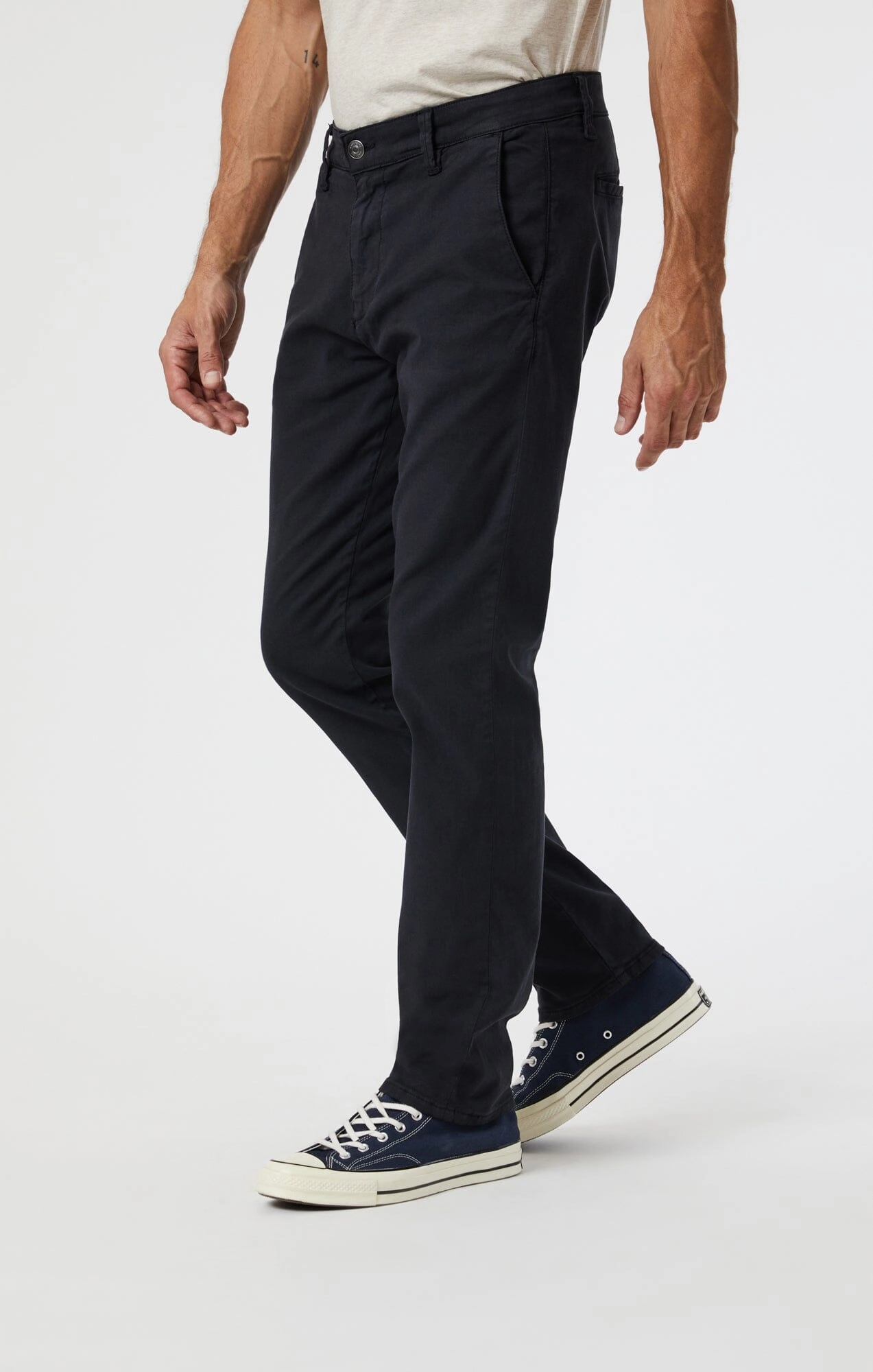 No Fuss Fit MILTON SLIM STRAIGHT CHINO IN DEEP NAVY LUXE TWILL