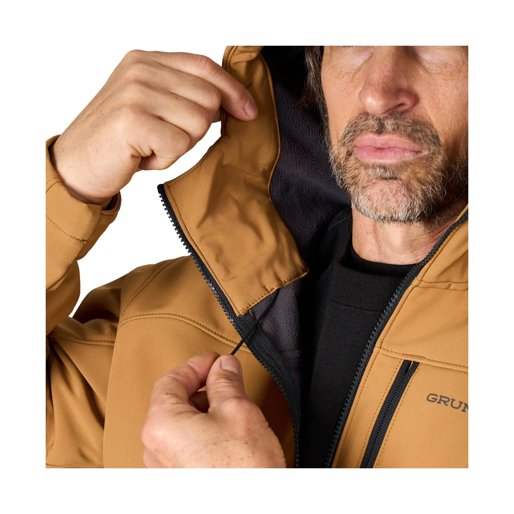 Grundens Men's Bulkhead Jacket - Whiskey/Anchor Reinforced Stitching