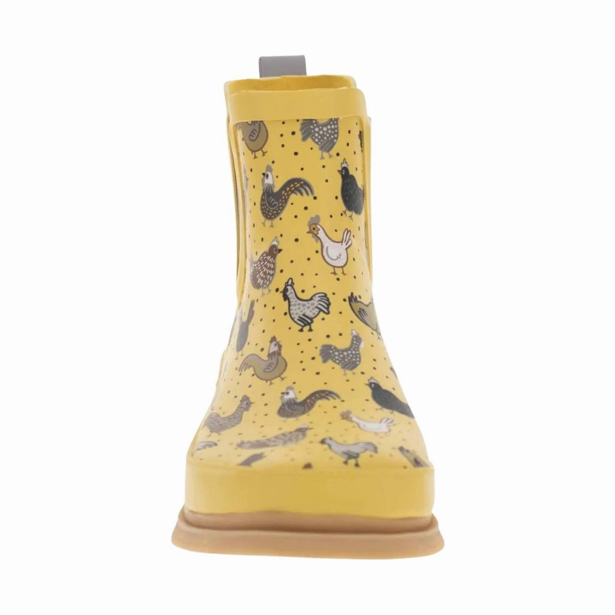 Rugged Style Western Chief Women's Hen Frenzy Chelsea Rain Boots - Yellow