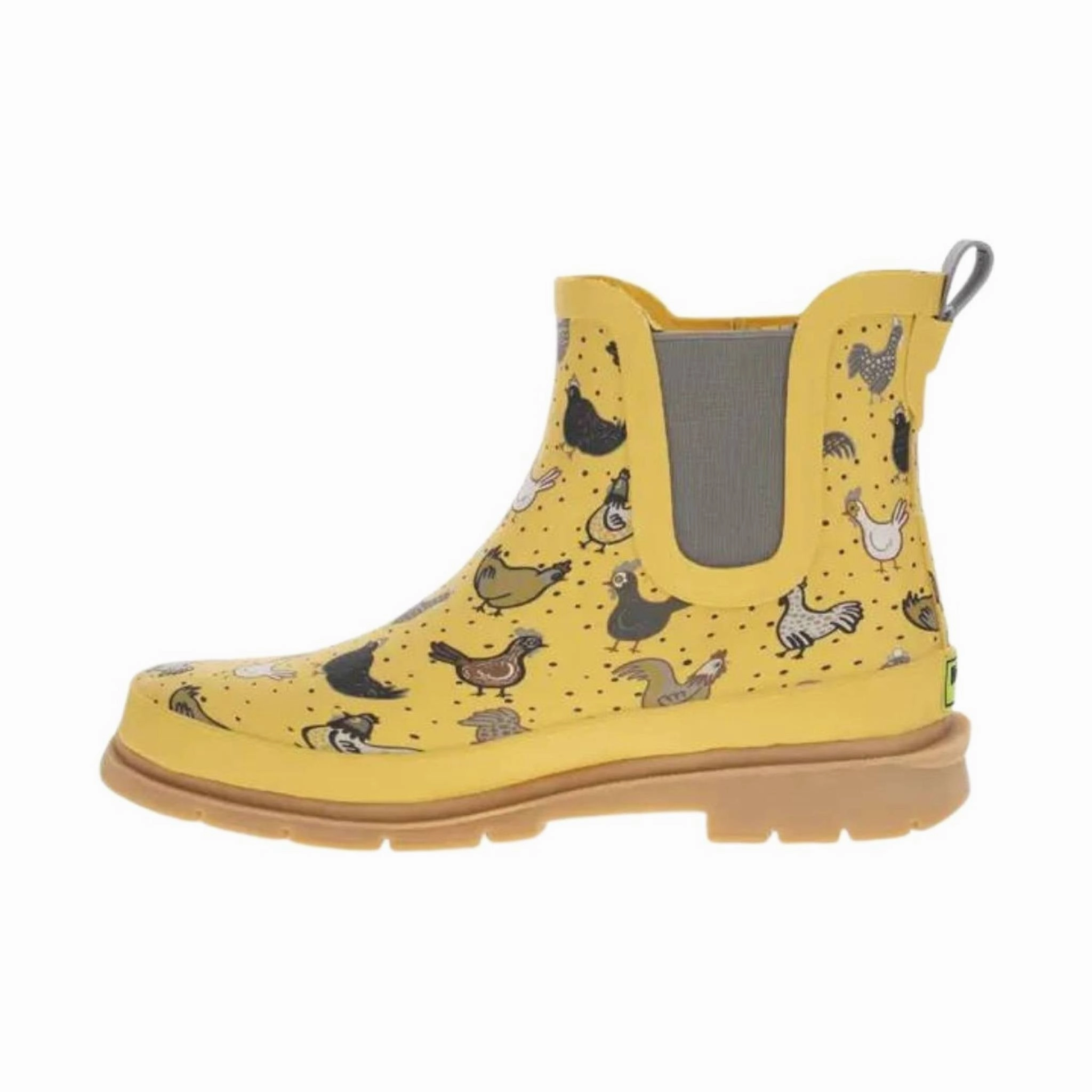 Western Chief Women's Hen Frenzy Chelsea Rain Boots - Yellow Hiking Enthusiast Eco Material Rural Traveler