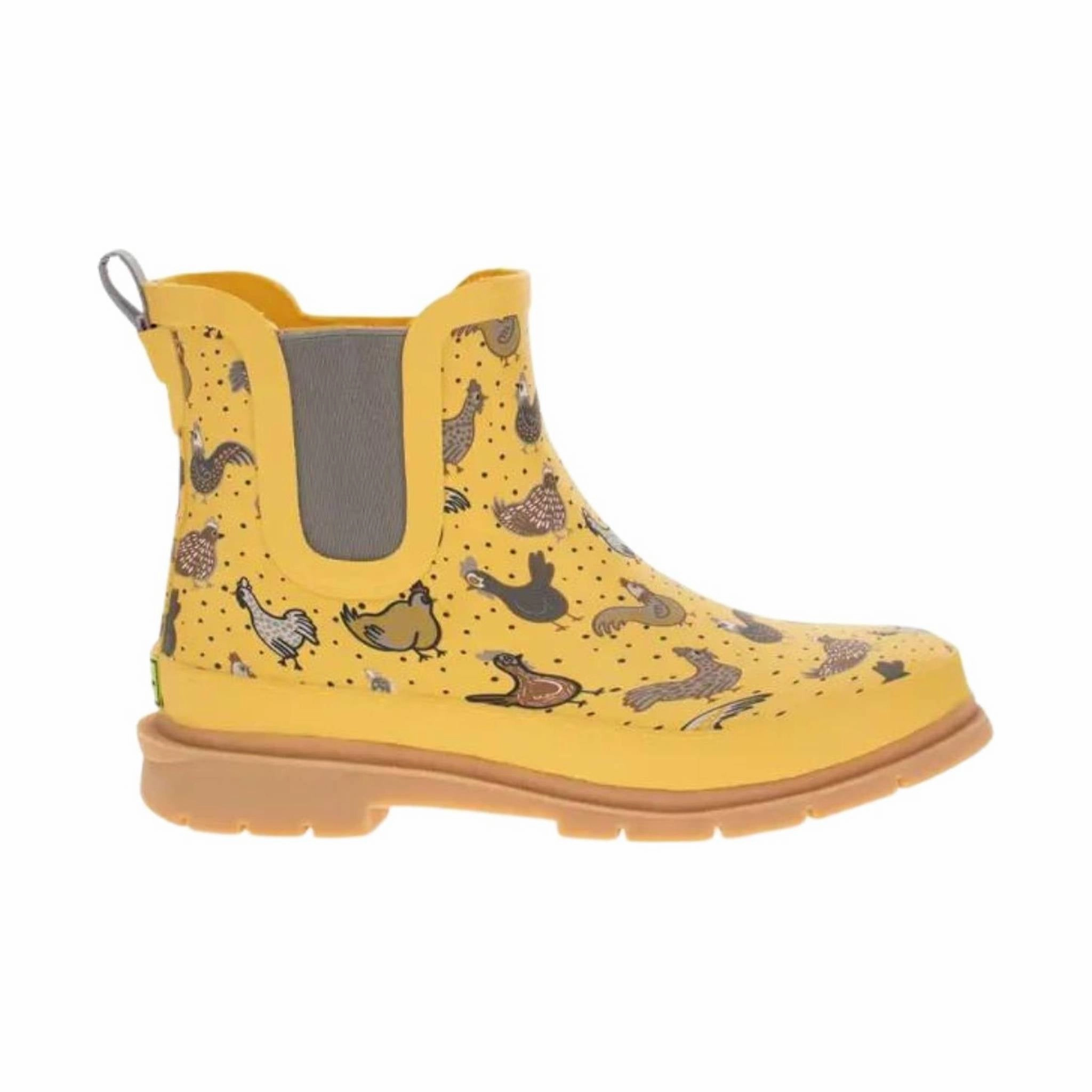 Rugged Build heel cup Western Chief Women's Hen Frenzy Chelsea Rain Boots - Yellow
