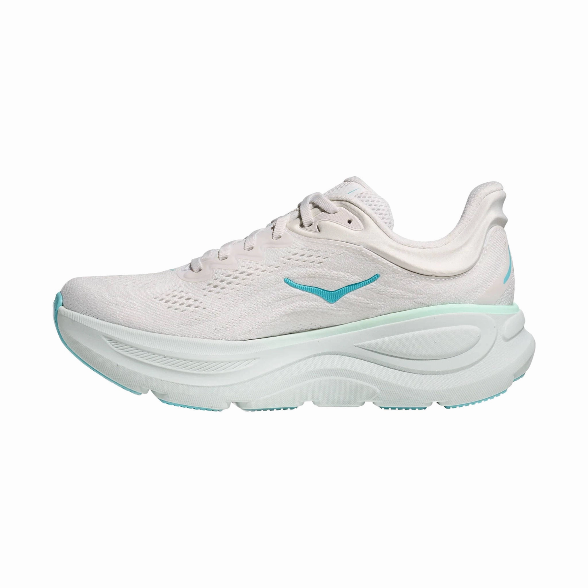 Better Form Reinforced toe box HOKA Women's Bondi 9 Running Shoes - Frost/ Cielo Blue