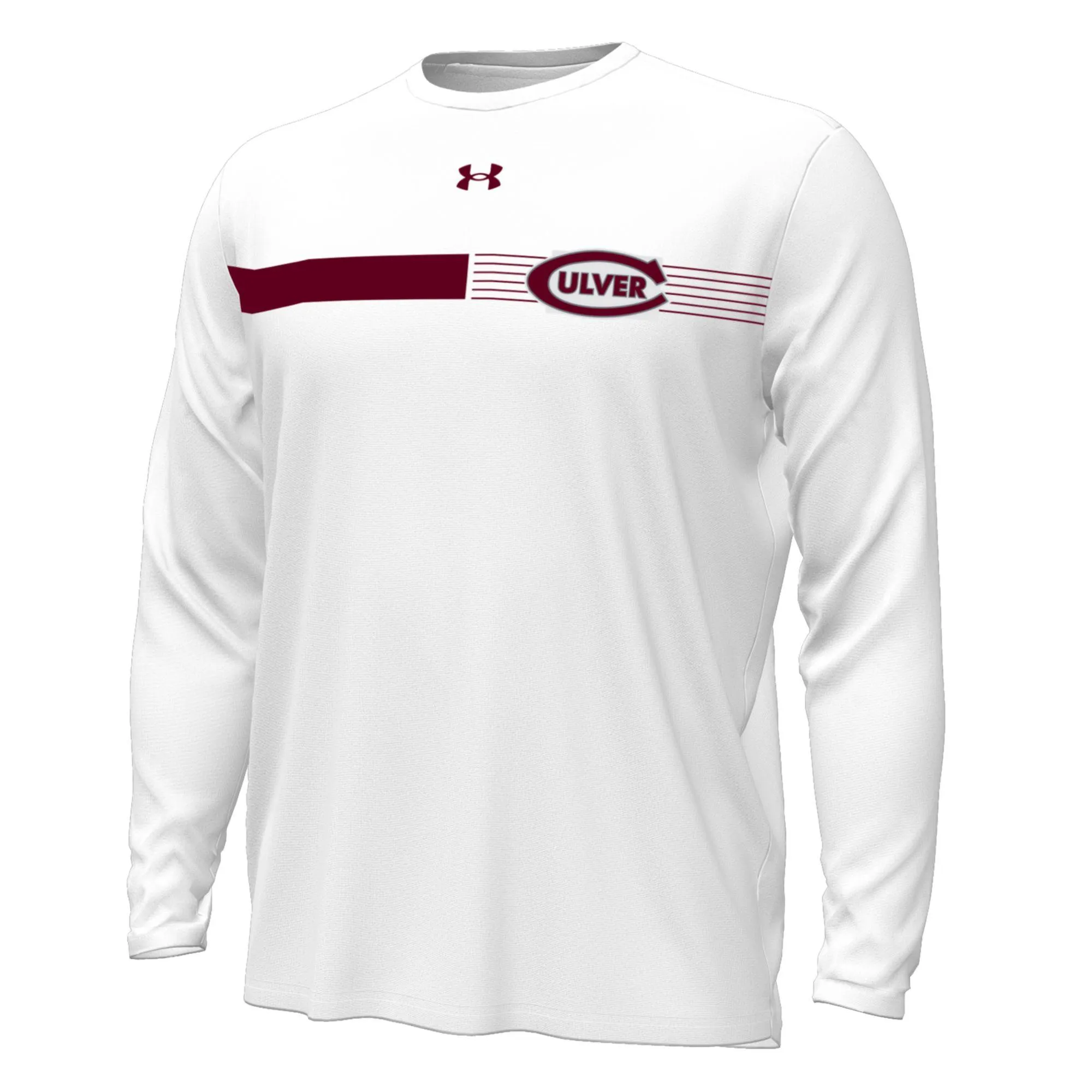 High Density Knit Light Casual Under Armour Gameday Tech Armourfuse Long Sleeve Tee - White