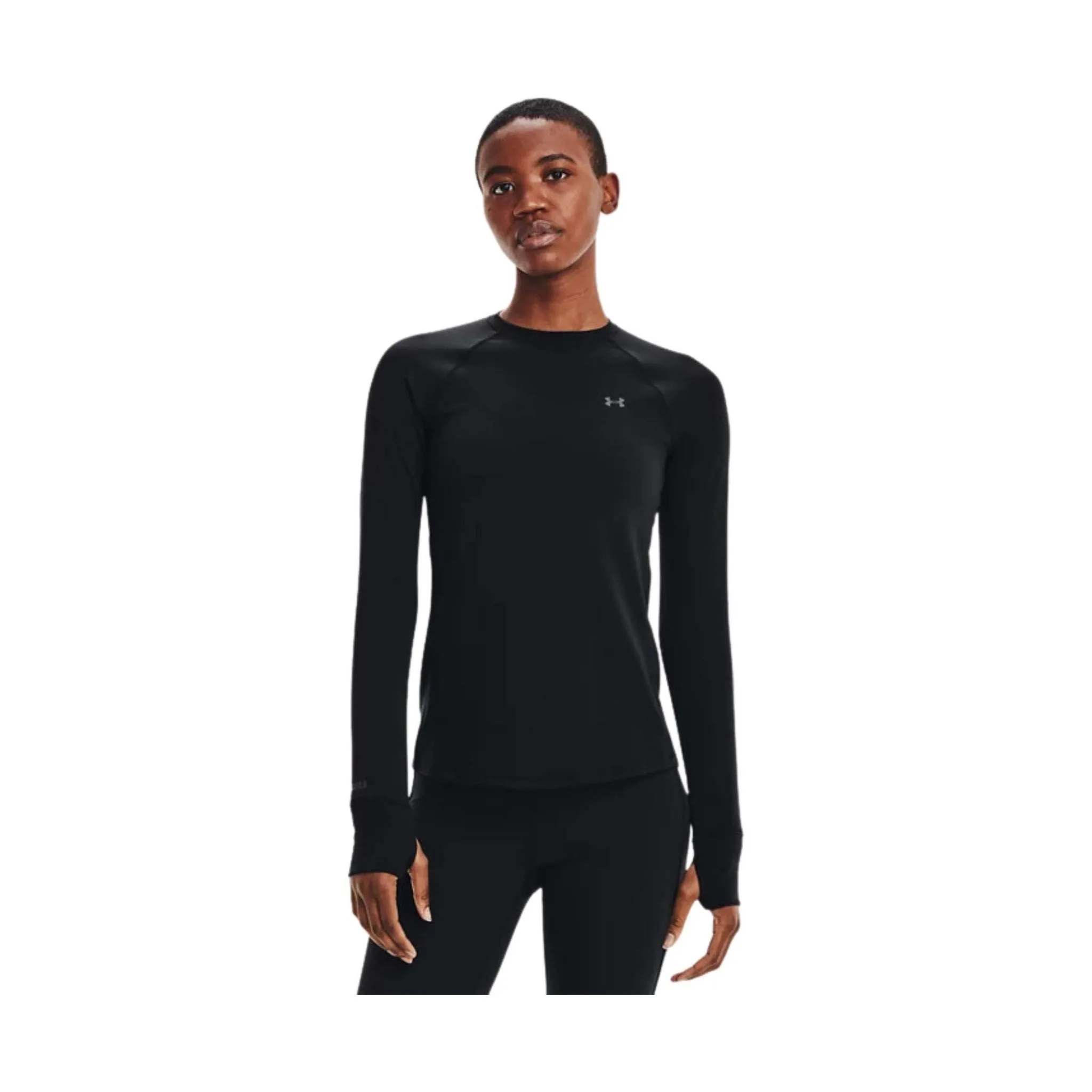 Under Armour Women's Packaged Base 2.0 Crew - Black CompactSize OversizedFit