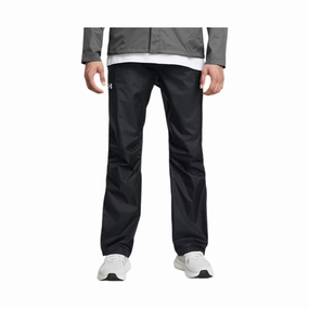 Under Armour Men's Stormproof Cloudstrike Rain Pants - Black/White Abrasion Proof Reinforcements Cool Comfort