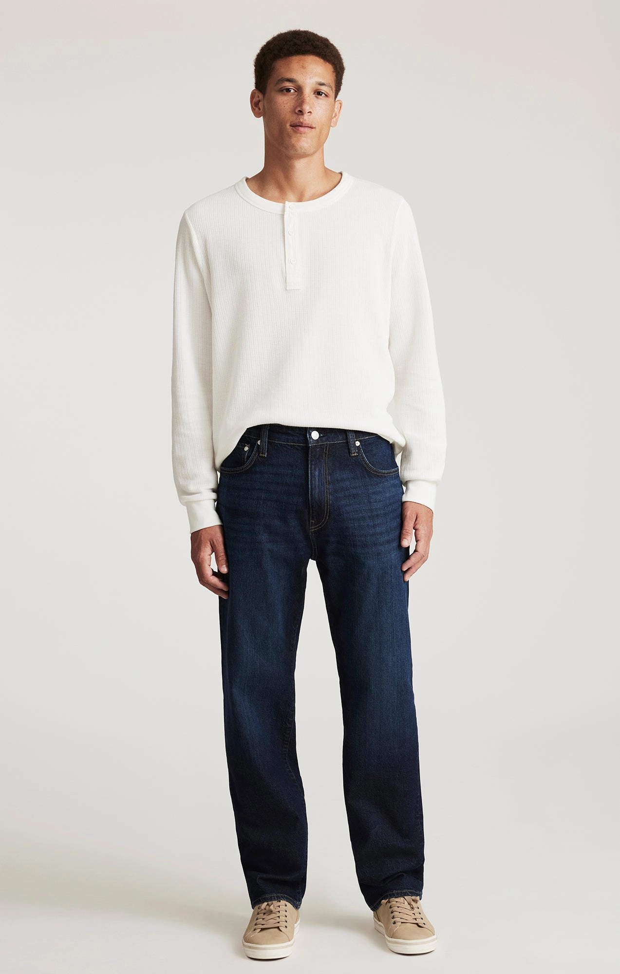 Flexible Waistband Sustainable Trend Setter Versatile MARCEL LOOSE STRAIGHT LEG IN DEEP BRUSHED CLASSIC BLUE