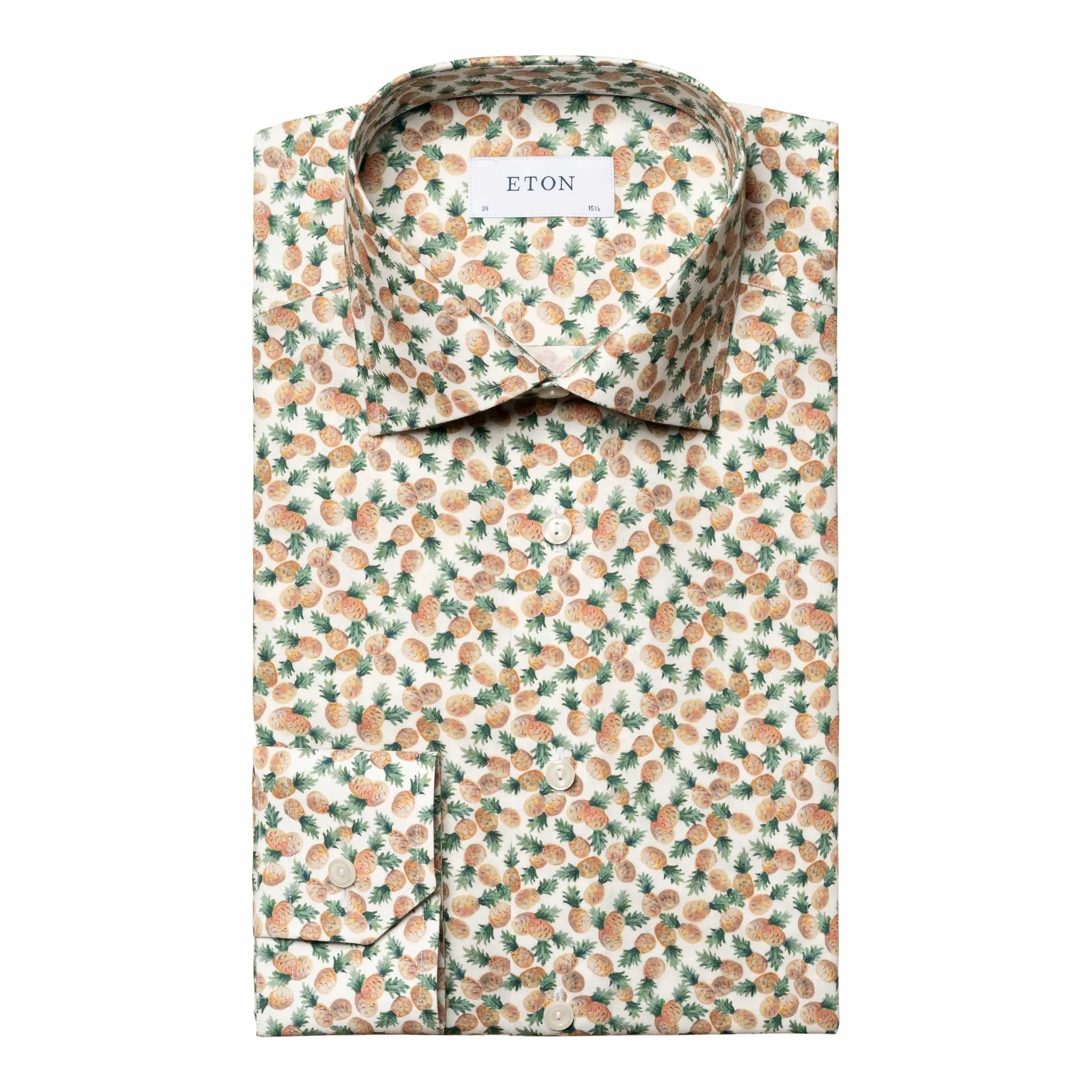 Slim Fit Pineapple Print Dress Shirt Sleepwear