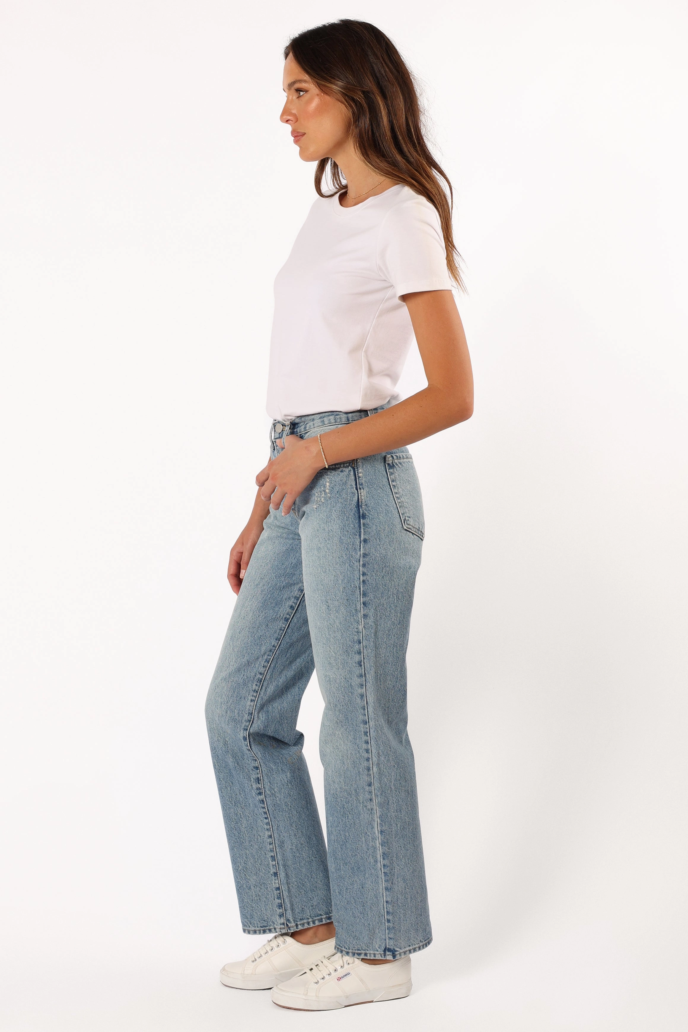 Soft Aesthetic Nathan High Rise Relaxed Straight Jean - Medium Denim