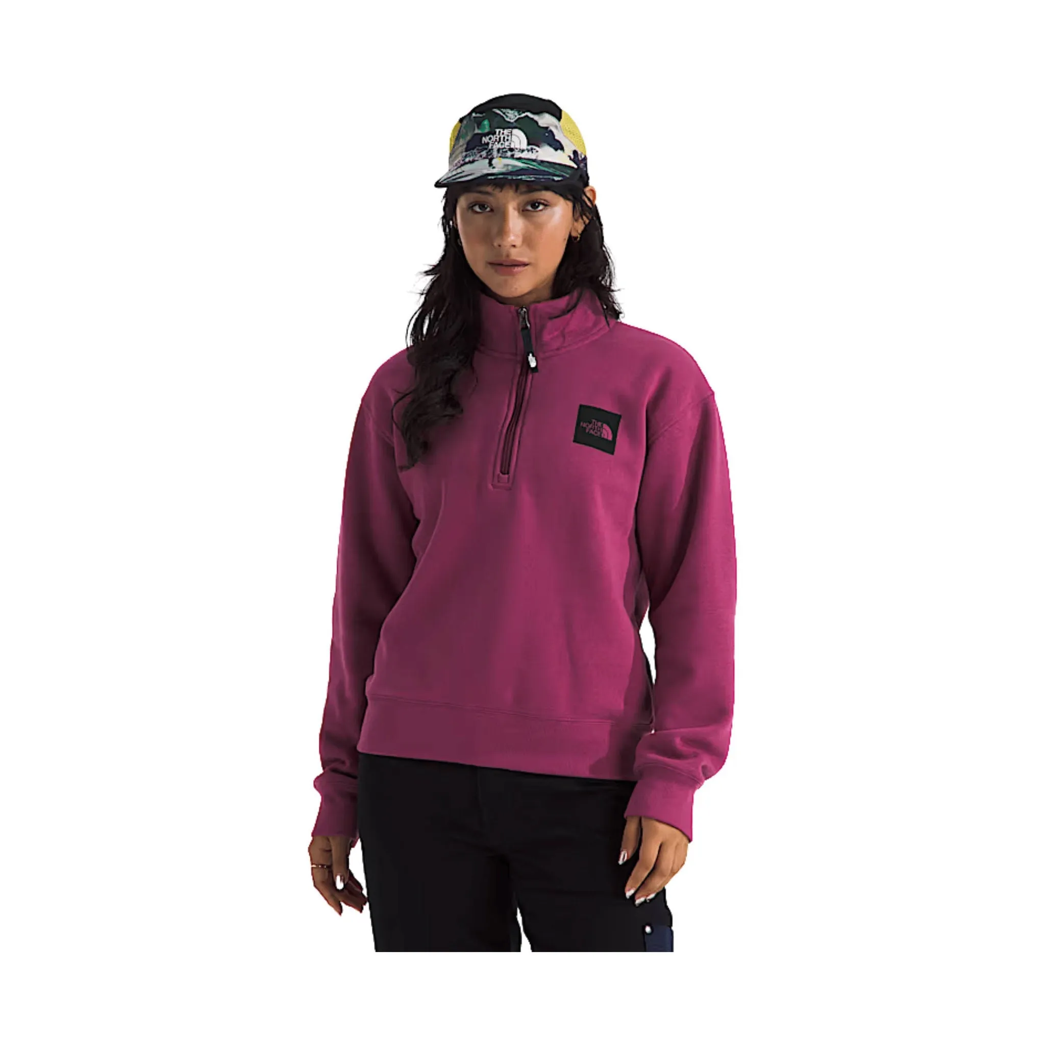 The North Face Women's Box Half Dome Quarter Zip - Cyber Berry product terry cloth absorbency product thermal lining insulation