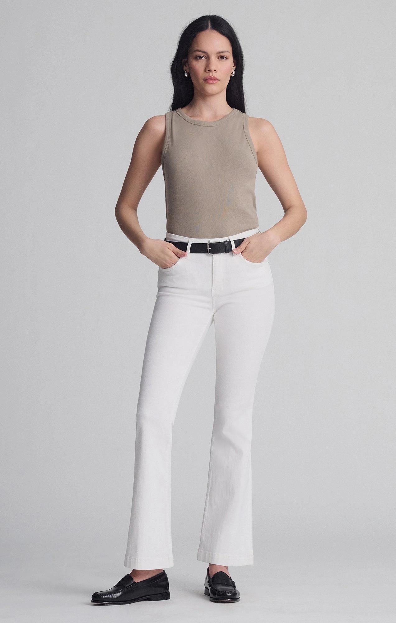 All Round Fit Premium Elegant SYDNEY FLARE IN WHITE FEATHER BLUE