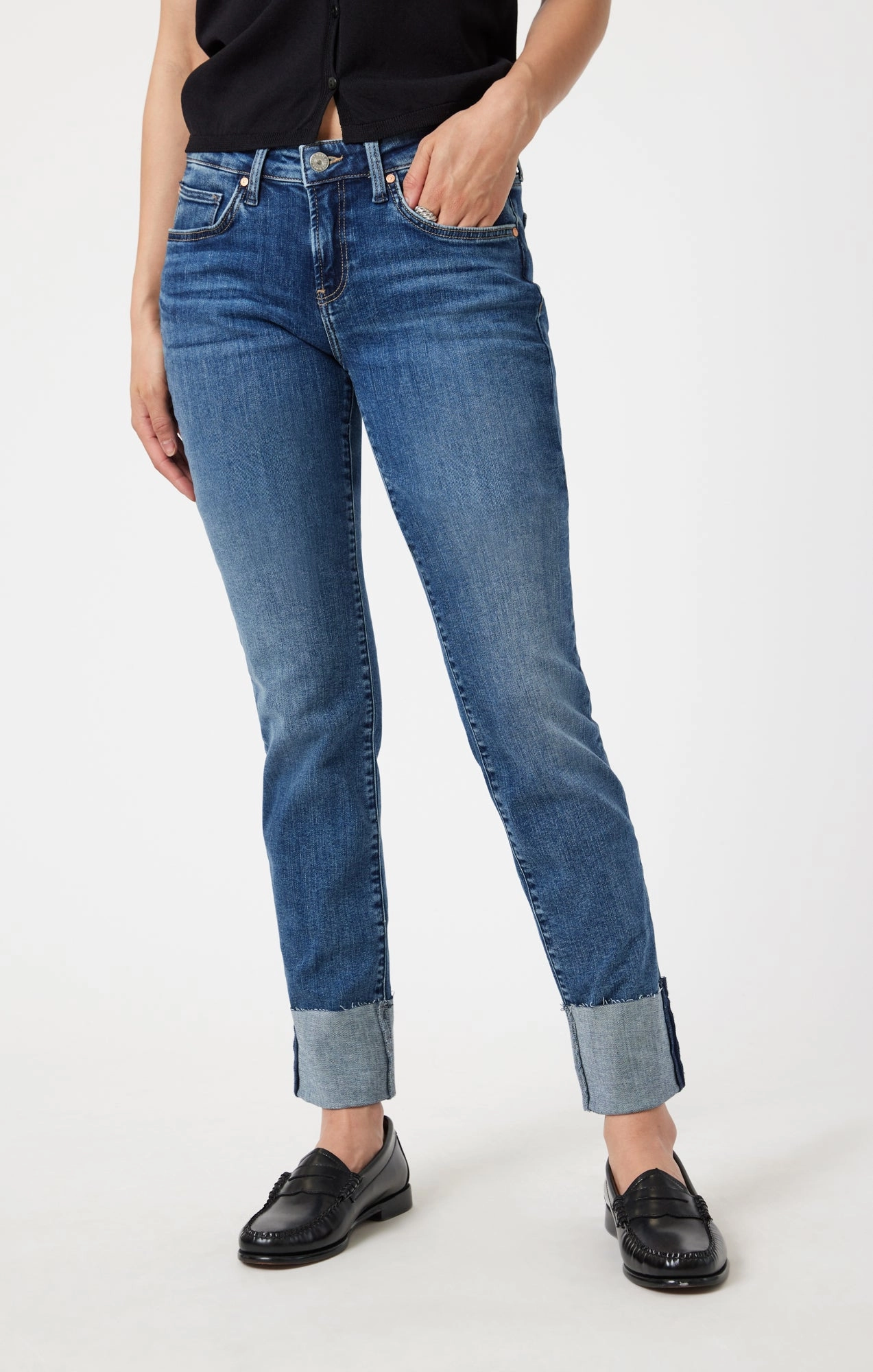 Stretch Soft EMMA SLIM BOYFRIEND IN MID USED FLEX BLUE