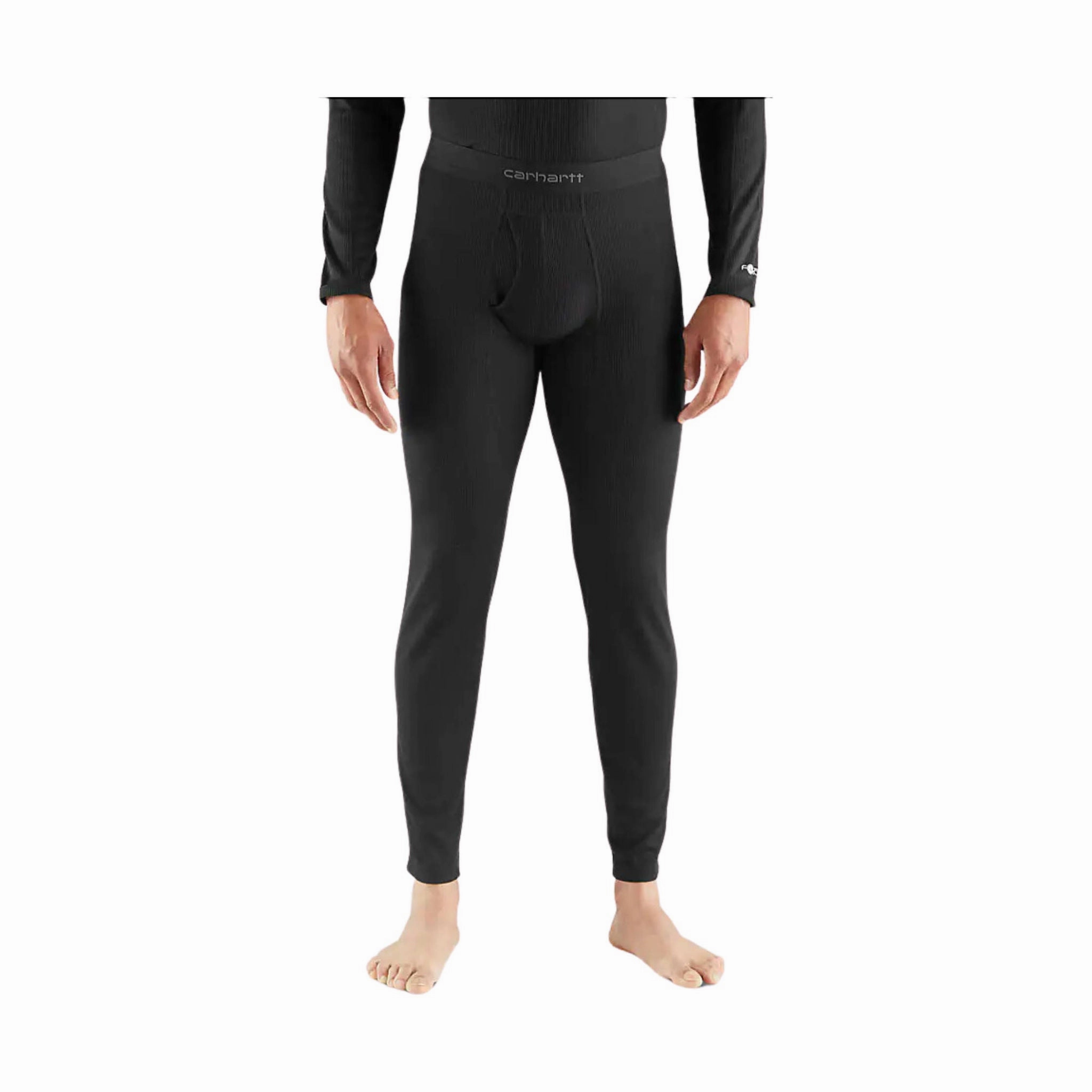 Carhartt Men's Force Midweight Waffle Base Layer Pant - Black ComfortWaistband LightweightComfort