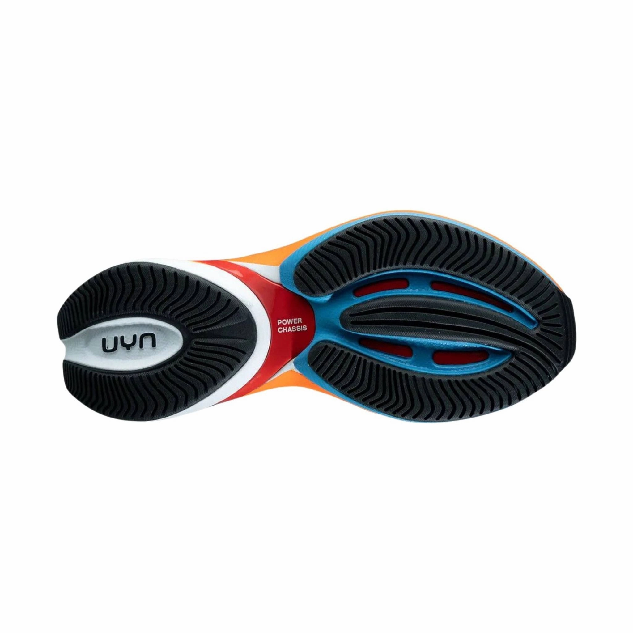 UYN Women's Synapsis Running Shoes - Blue/White/Orange Ultimate look StretchableMaterial