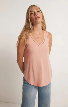 Vagabond Lace Trim Tank | Rose, White, Willow Core Fit Casual Street Style Vibe