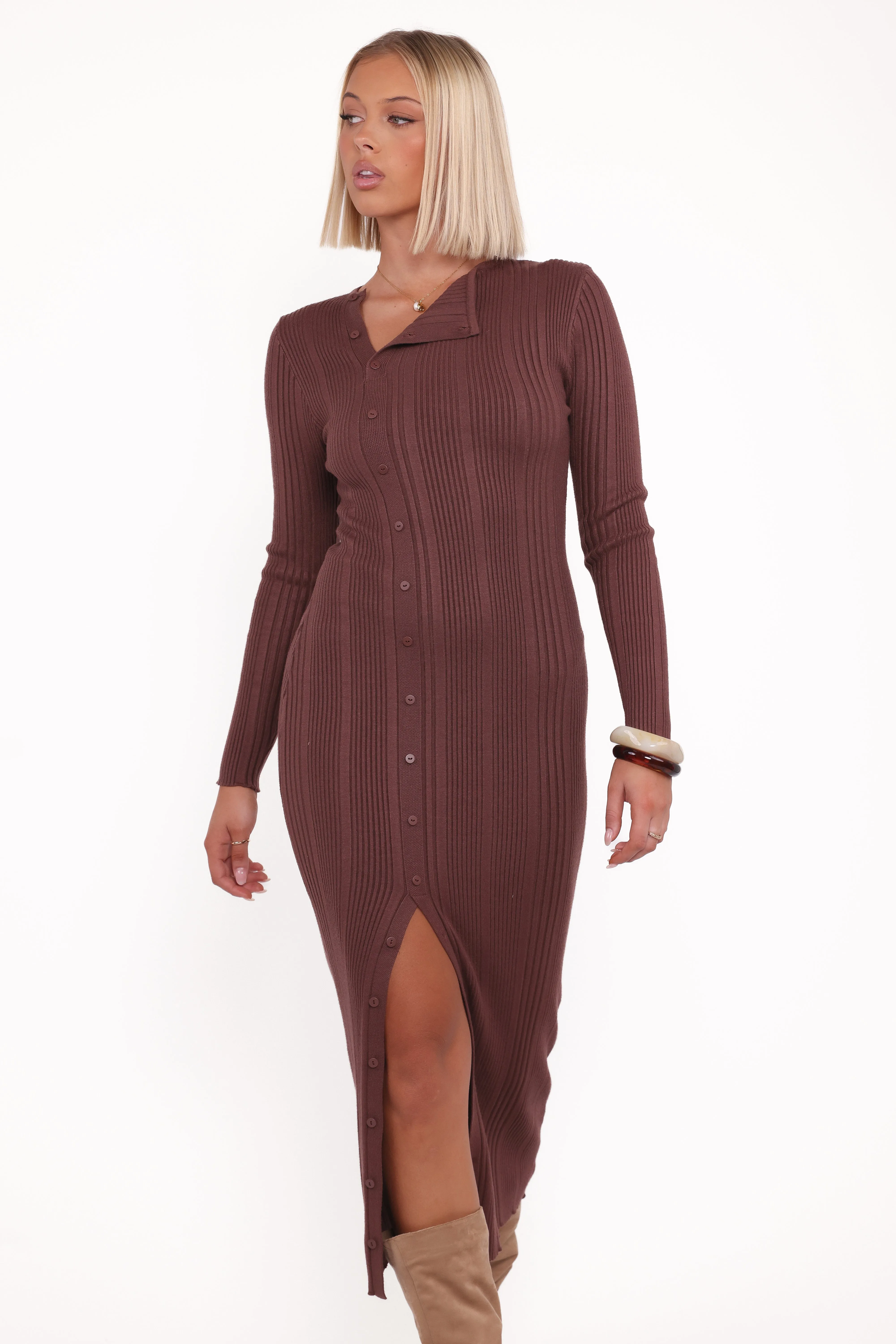 Valia Midi Dress - Espresso Lightweight Comfort Effortless Layer Wear