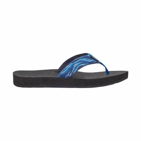 Teva Women's Reflip Flip Flop - Waves Blue Vacation Flip-flops Soft Hug