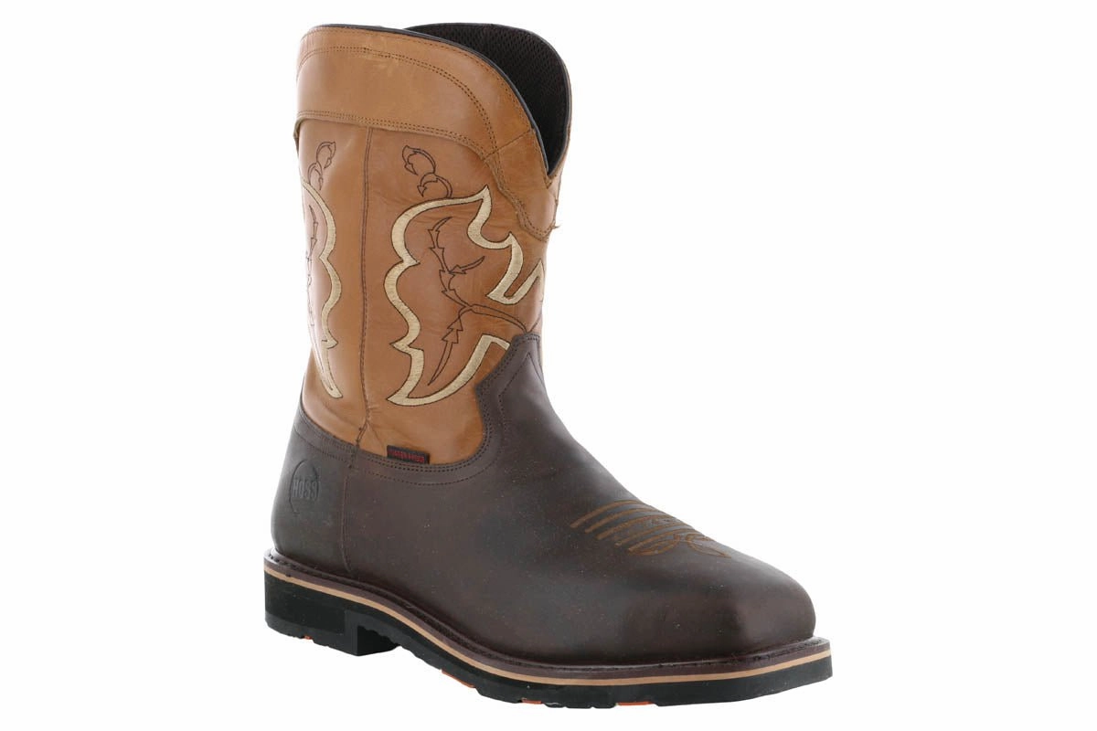 Hoss Showdown Composite Toe Western Boot Brown Muddy Path