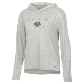 Under Armour Breezy Halo Hood - Grey Heather Quick Fit Stretch Drop Shoulder Design