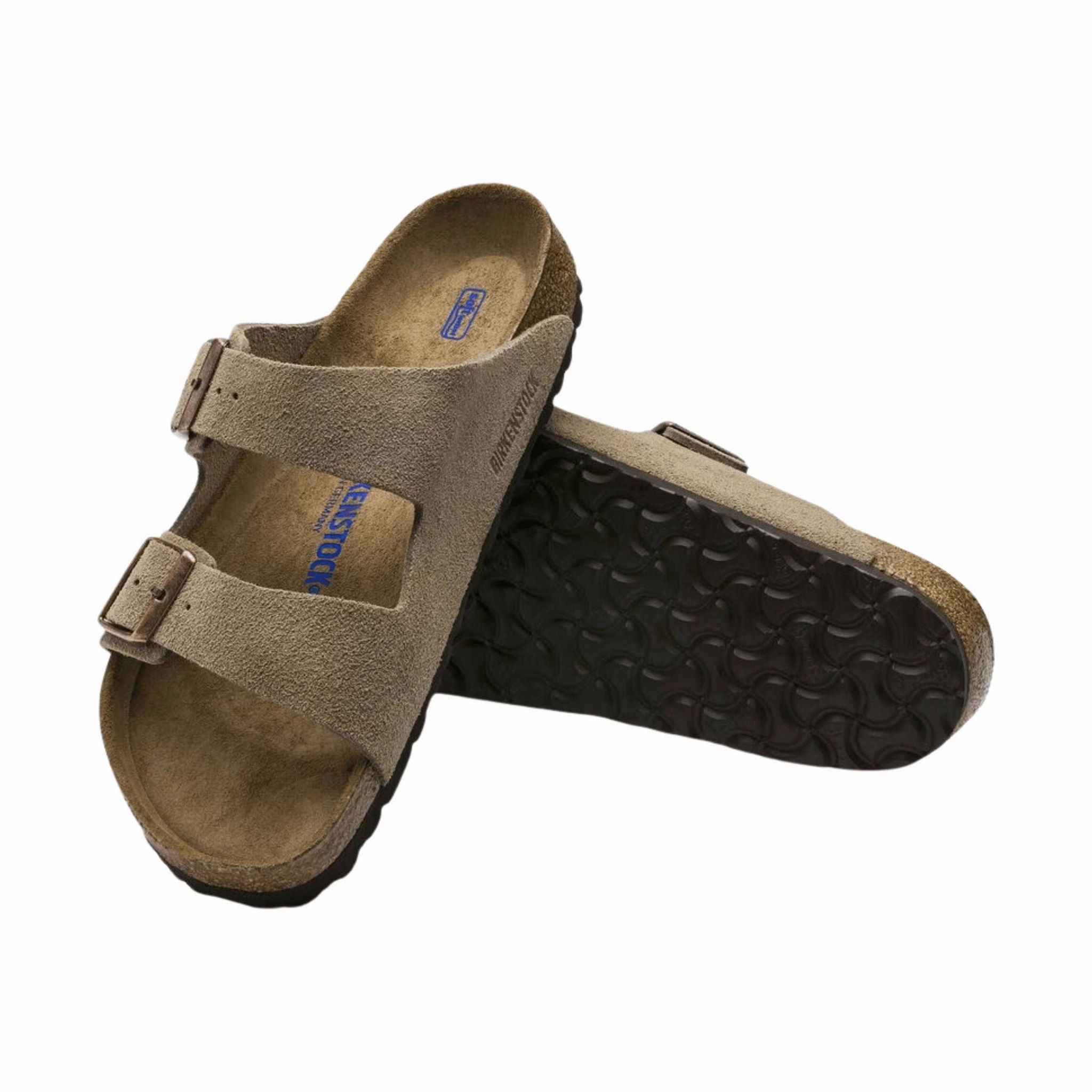 Brikenstock Arizona Soft Footbed Sandal - Suede Taupe Chic Sandals for Vacation Wearable All Day