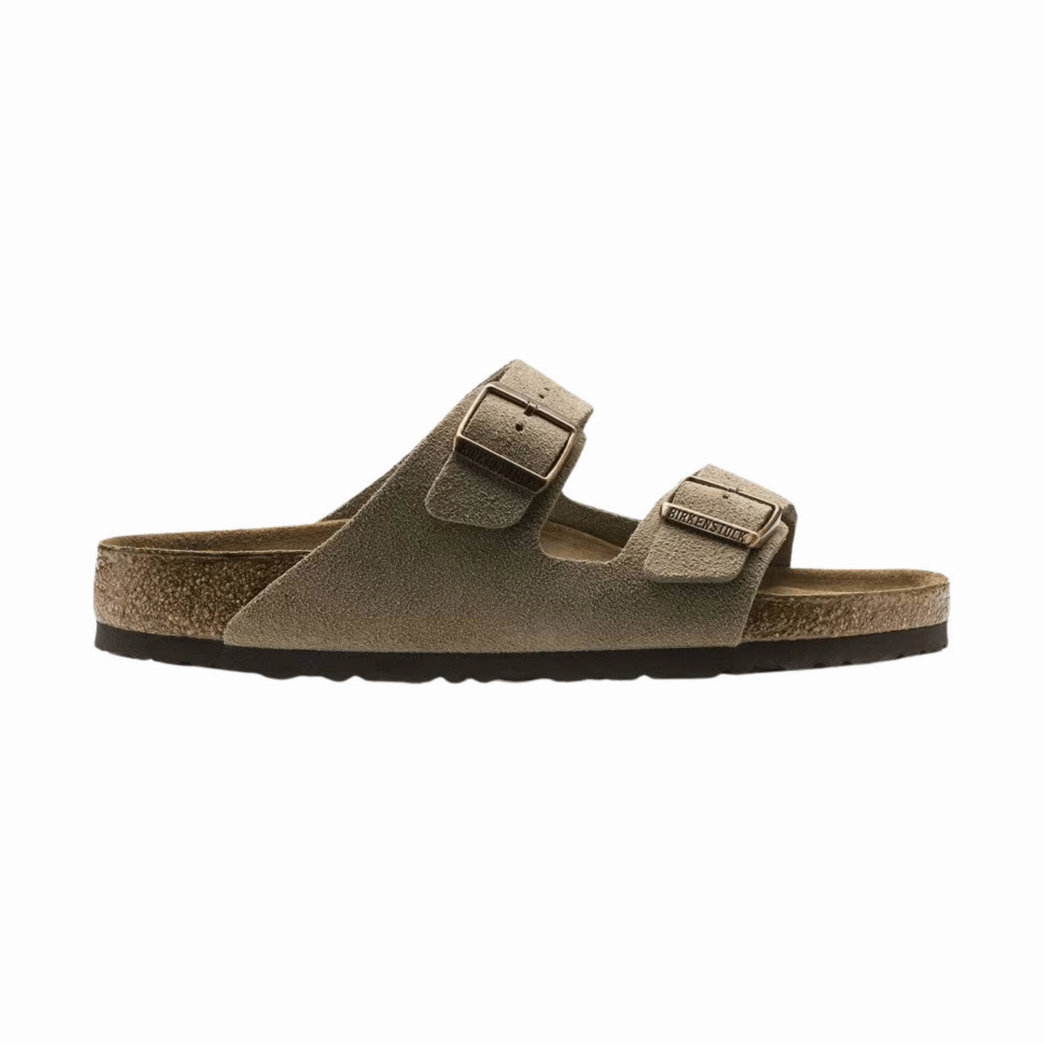 Brikenstock Arizona Soft Footbed Sandal - Suede Taupe Easy Days Recycled Rubber Sole