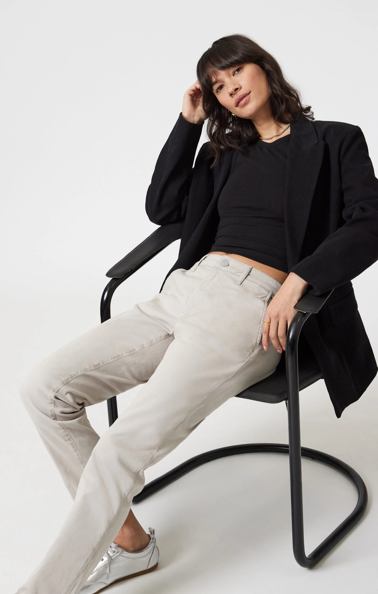 Fashionable Cut Essential Fit KATHLEEN SLIM BOYFRIEND CHINO IN MERCURY CASUAL TWILL