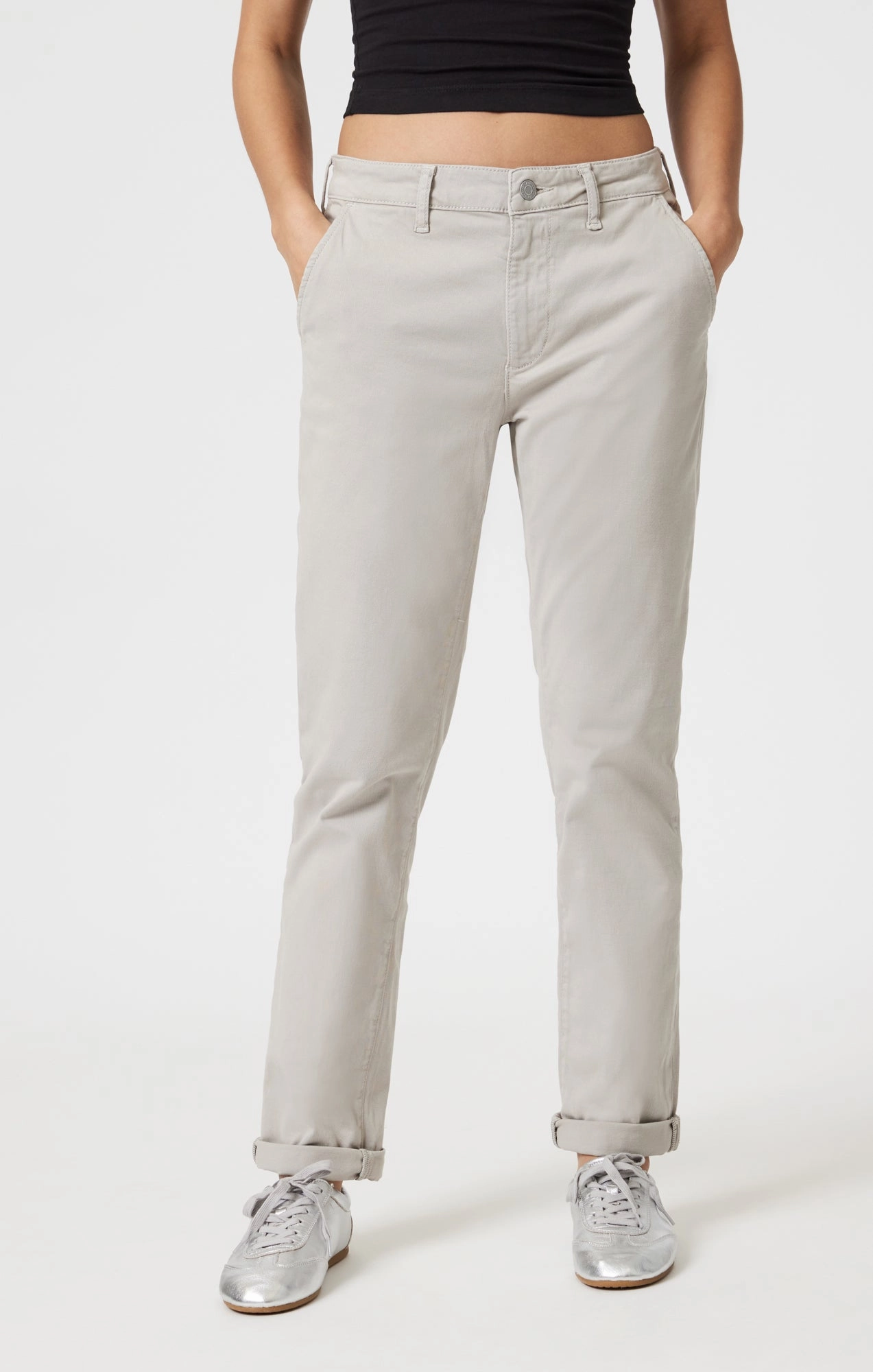 KATHLEEN SLIM BOYFRIEND CHINO IN MERCURY CASUAL TWILL Flexible Knees
