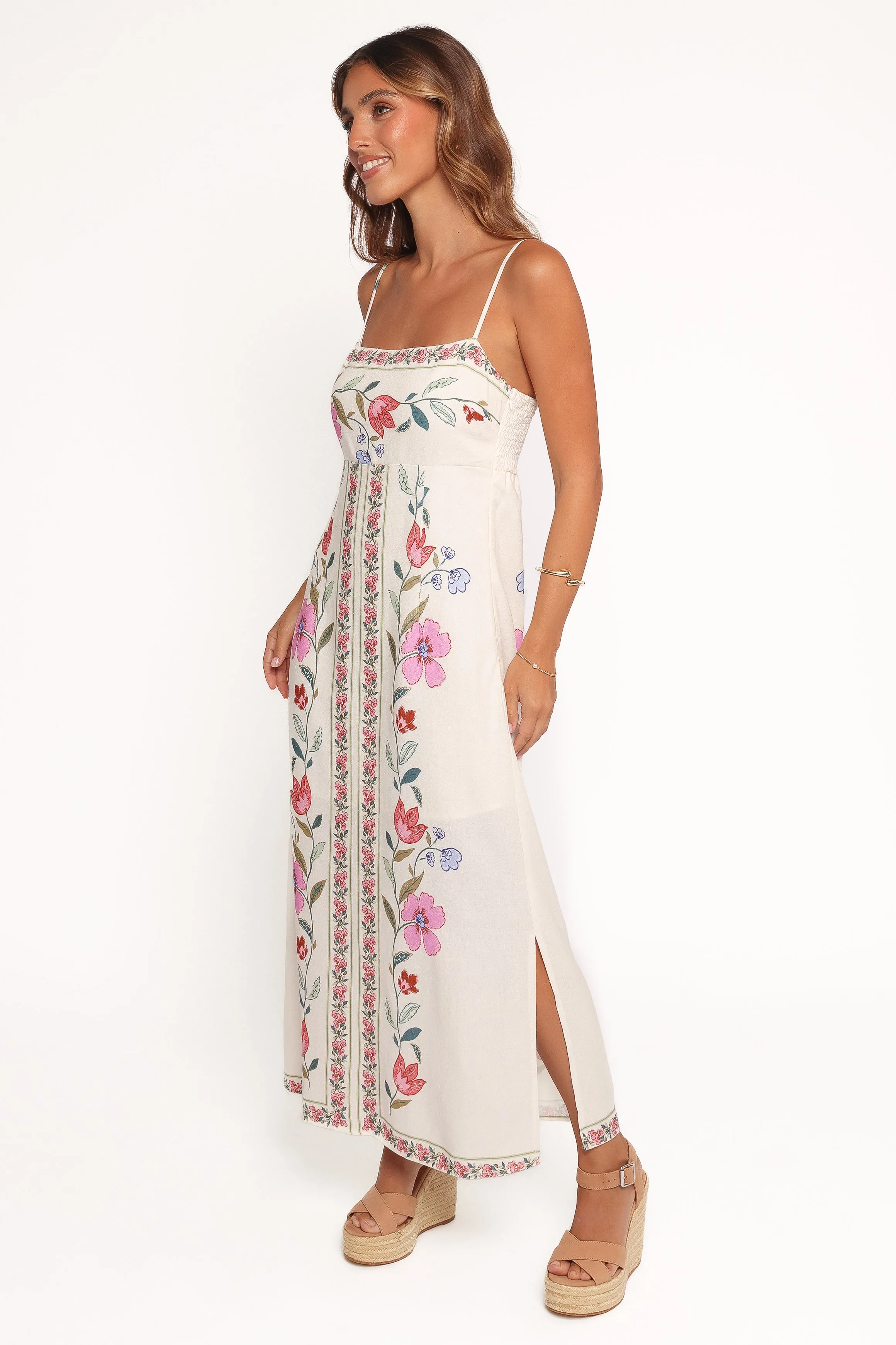 french chic Vesta Midi Dress - Pink Multi