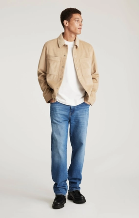 Weekend Getaway Minimalist Breathable MARCEL LOOSE STRAIGHT LEG IN MID BRUSHED CLASSIC BLUE