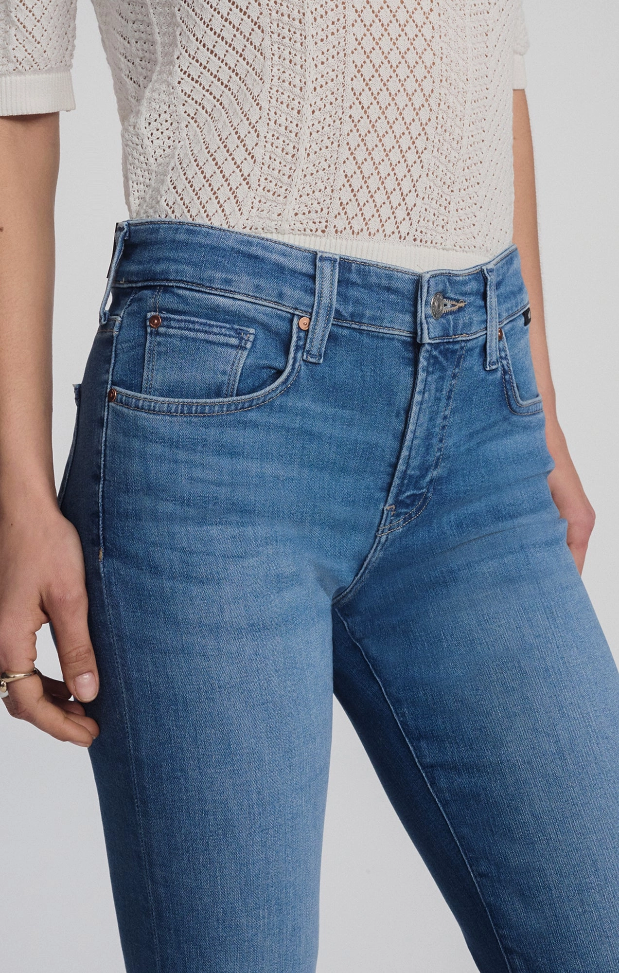 Parent Style Trend Setter Traveler Gear Summer Vibes Fashion Lover VICKY BOOTCUT IN MID BLUE FLEX BLUE