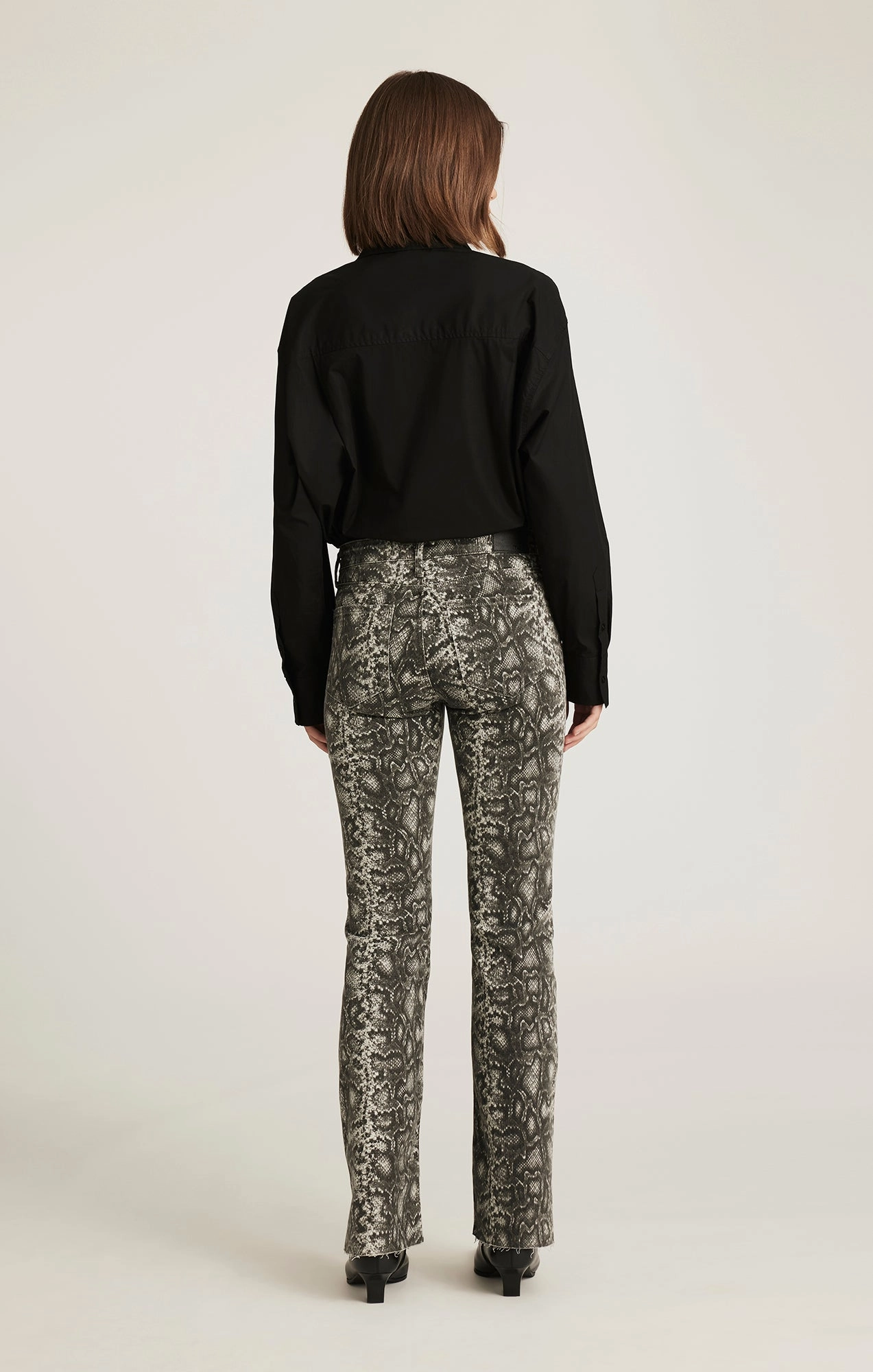 VICKY BOOTCUT IN SMOKE SNAKE DENIM Modern Straight Leg