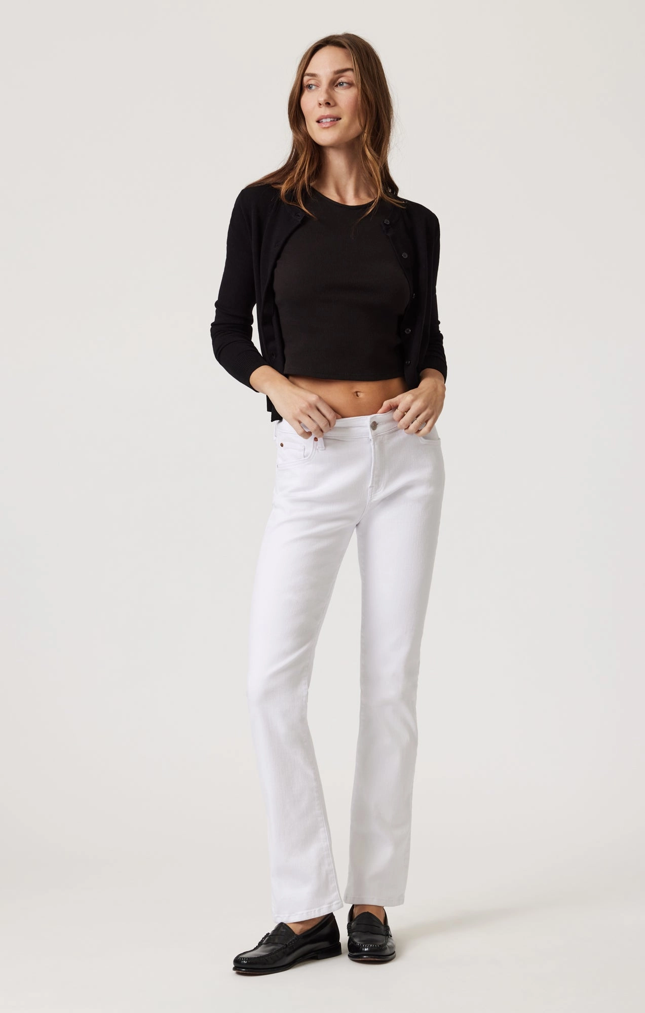 Crisp Look VICKY BOOTCUT IN WHITE FLEX BLUE