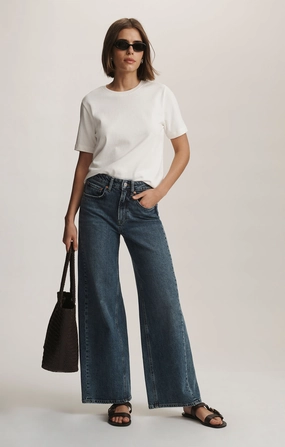 SIENA WIDE LEG IN DARK USED CLASSIC BLUE Daily Basic Breathable Brunch Outfit