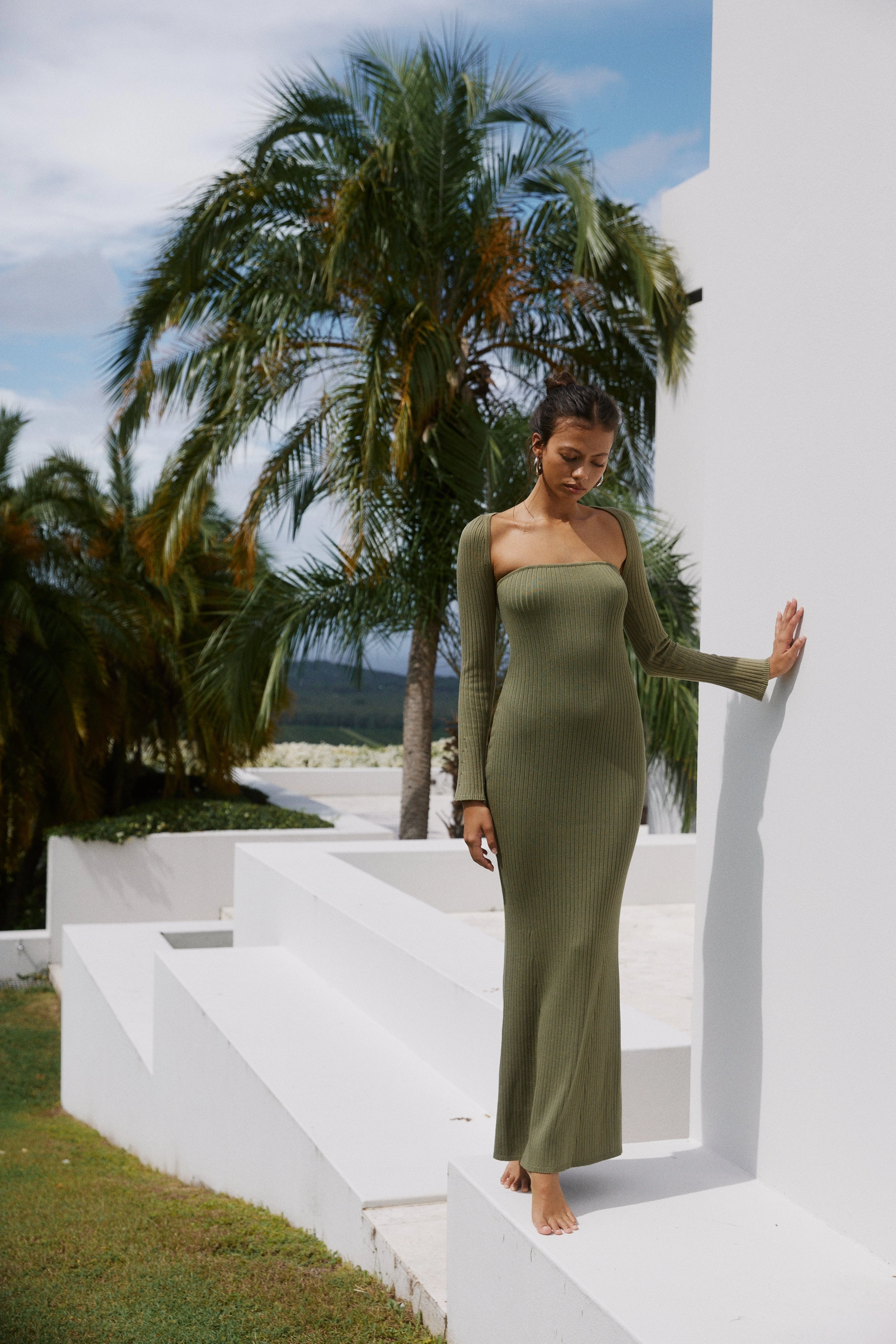 Vita Maxi Dress - Khaki Pure Stitch