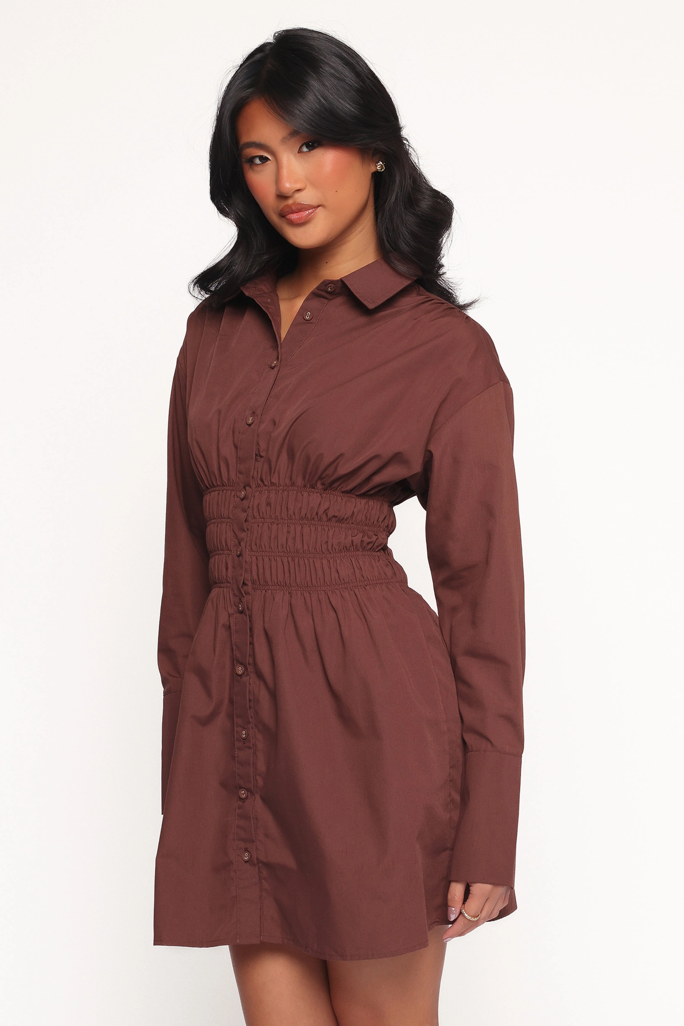 Wallace Mini Dress - Chocolate Perfect Waistband